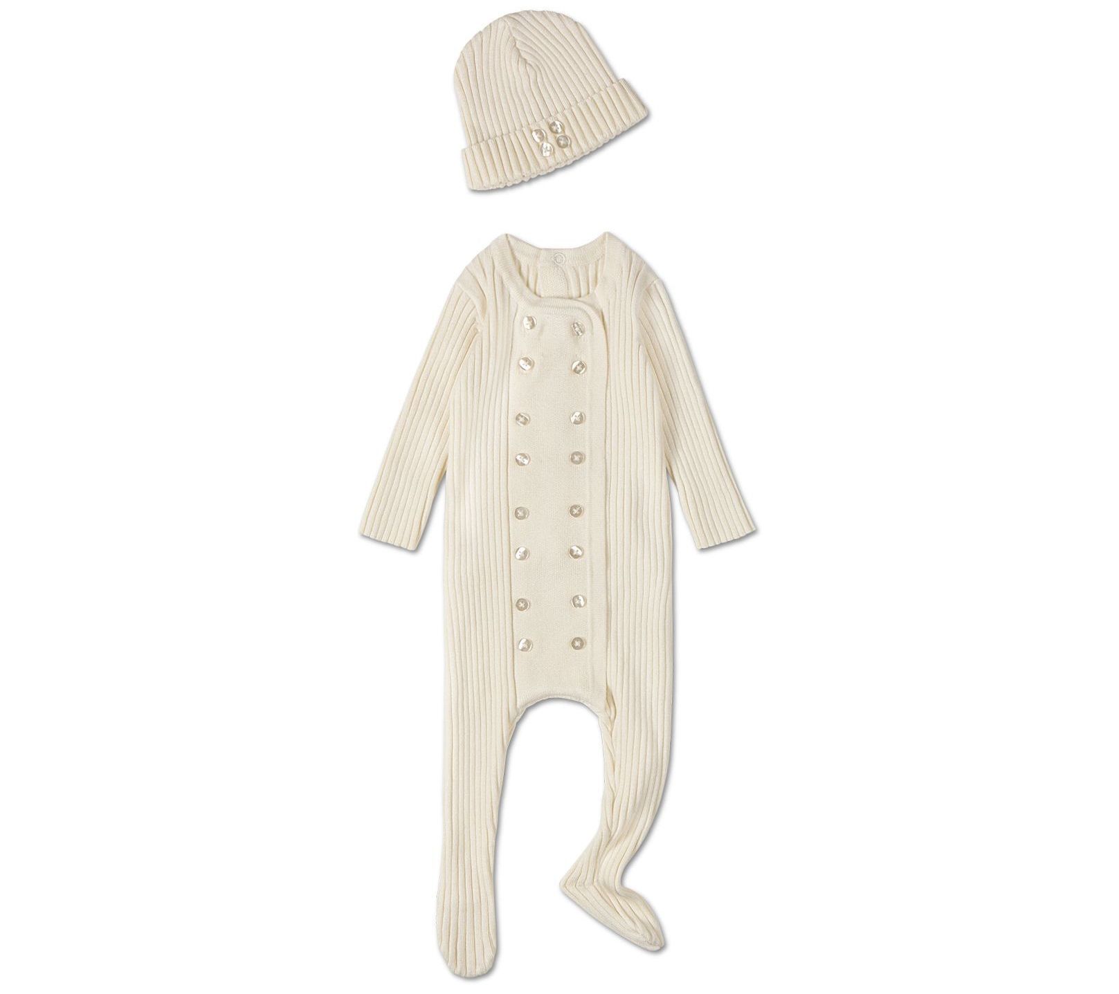 MiniMoi Baby Sweater Rib 2 Piece Footie Set