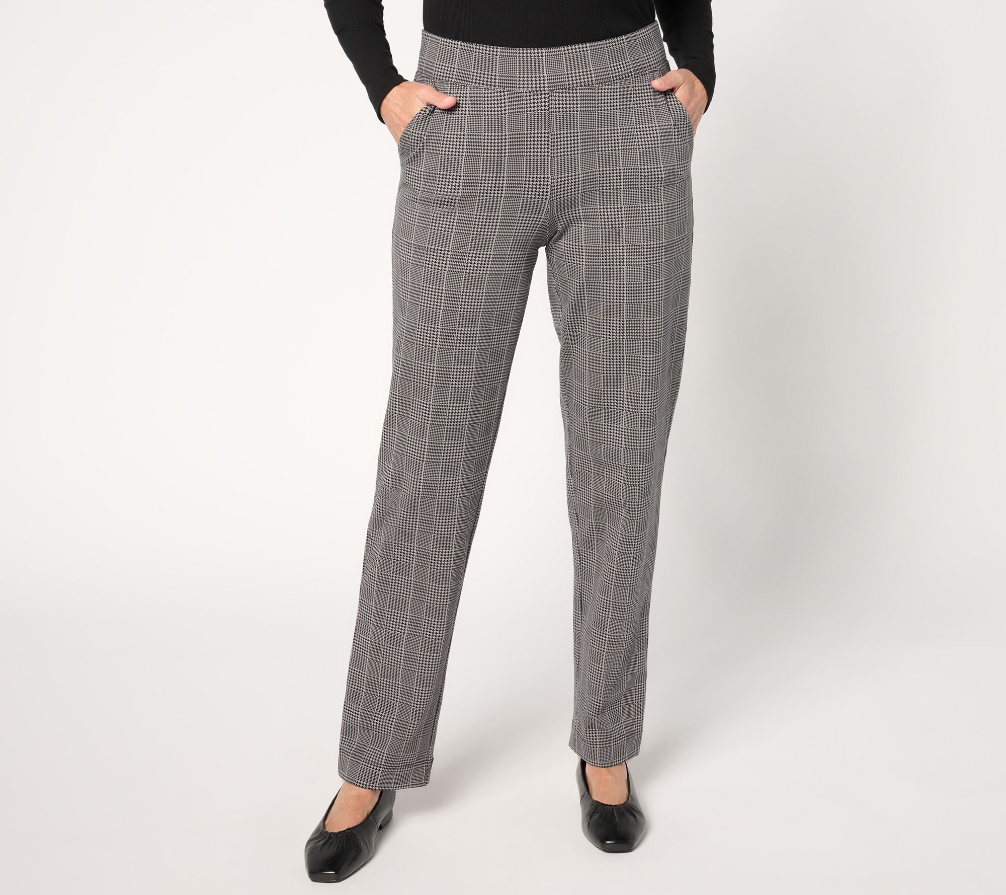 "As Is" Denim & Co. Petite Any Day Duo Stretch Straight Leg Pants