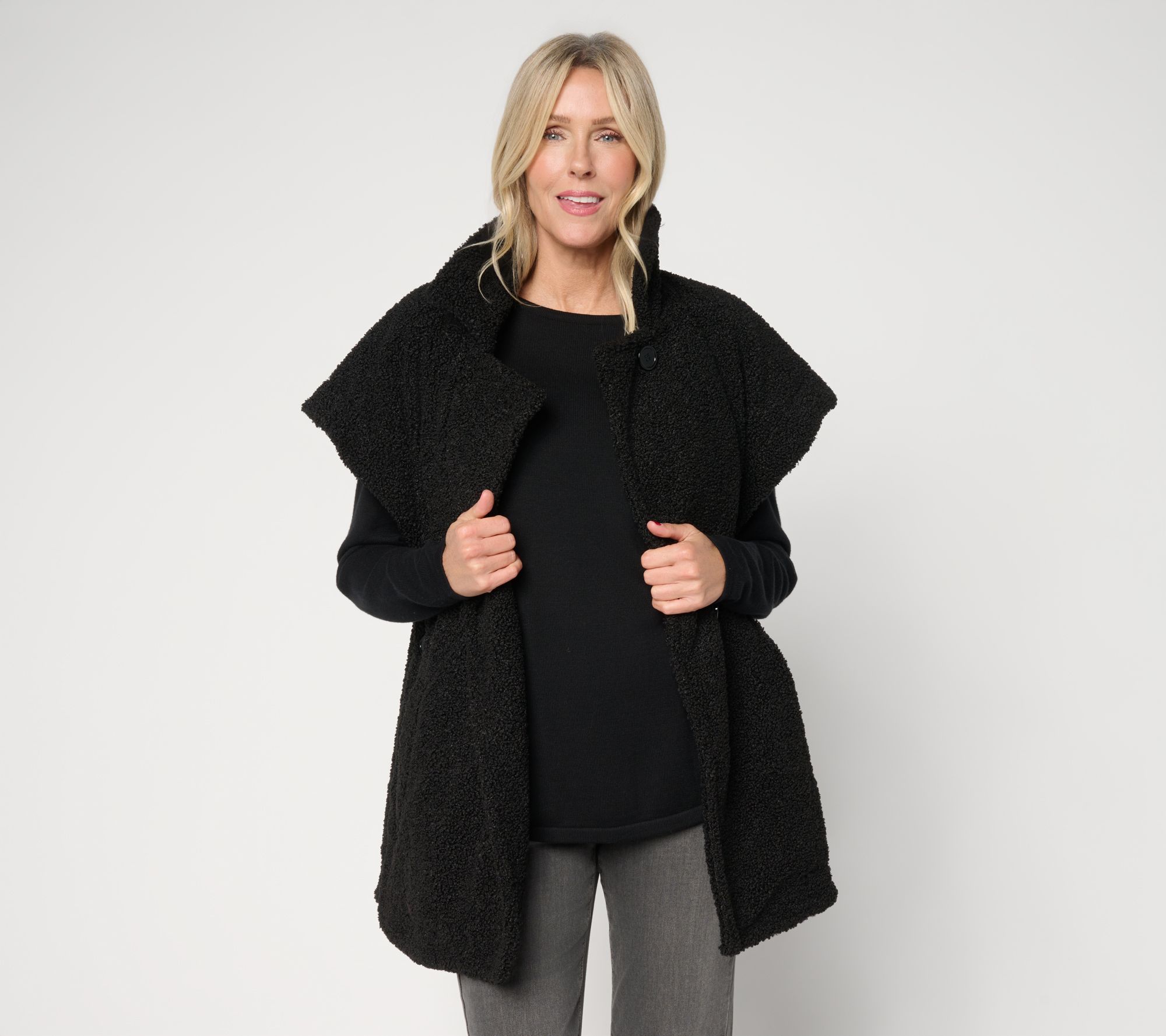 Sprigs Boucle Teddy Vest with Button