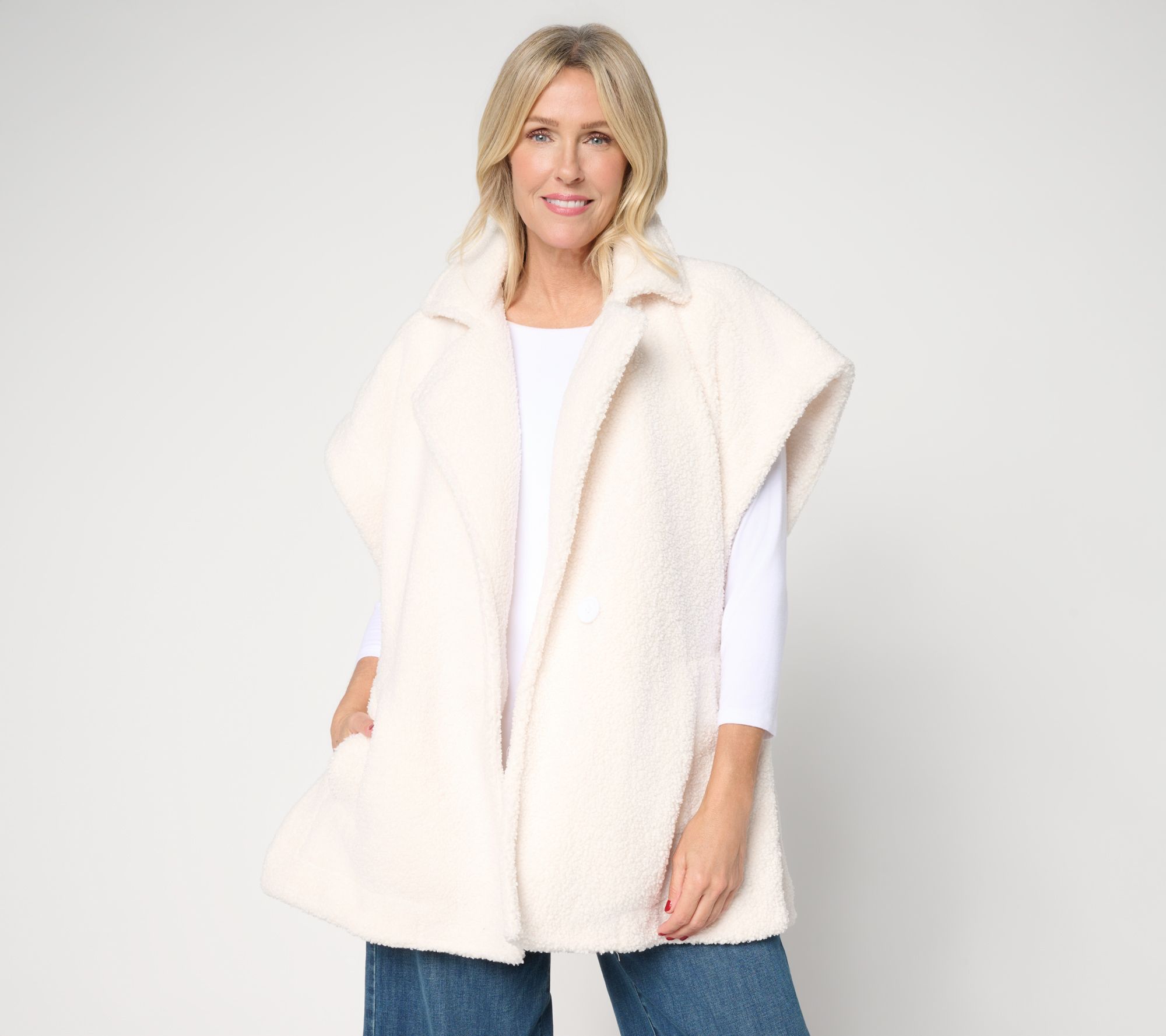 Sprigs Boucle Teddy Vest with Button