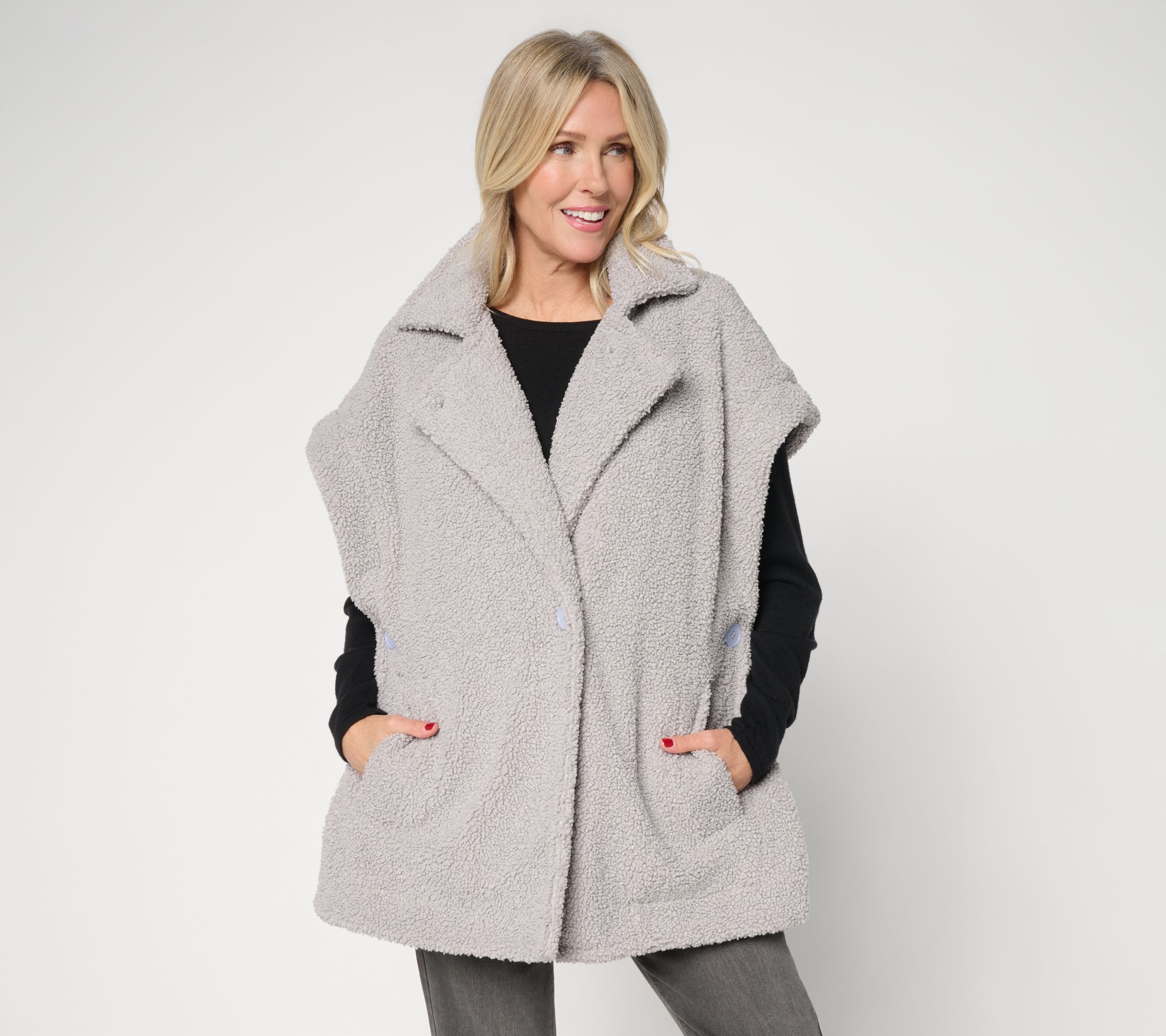 Sprigs Boucle Teddy Vest with Button