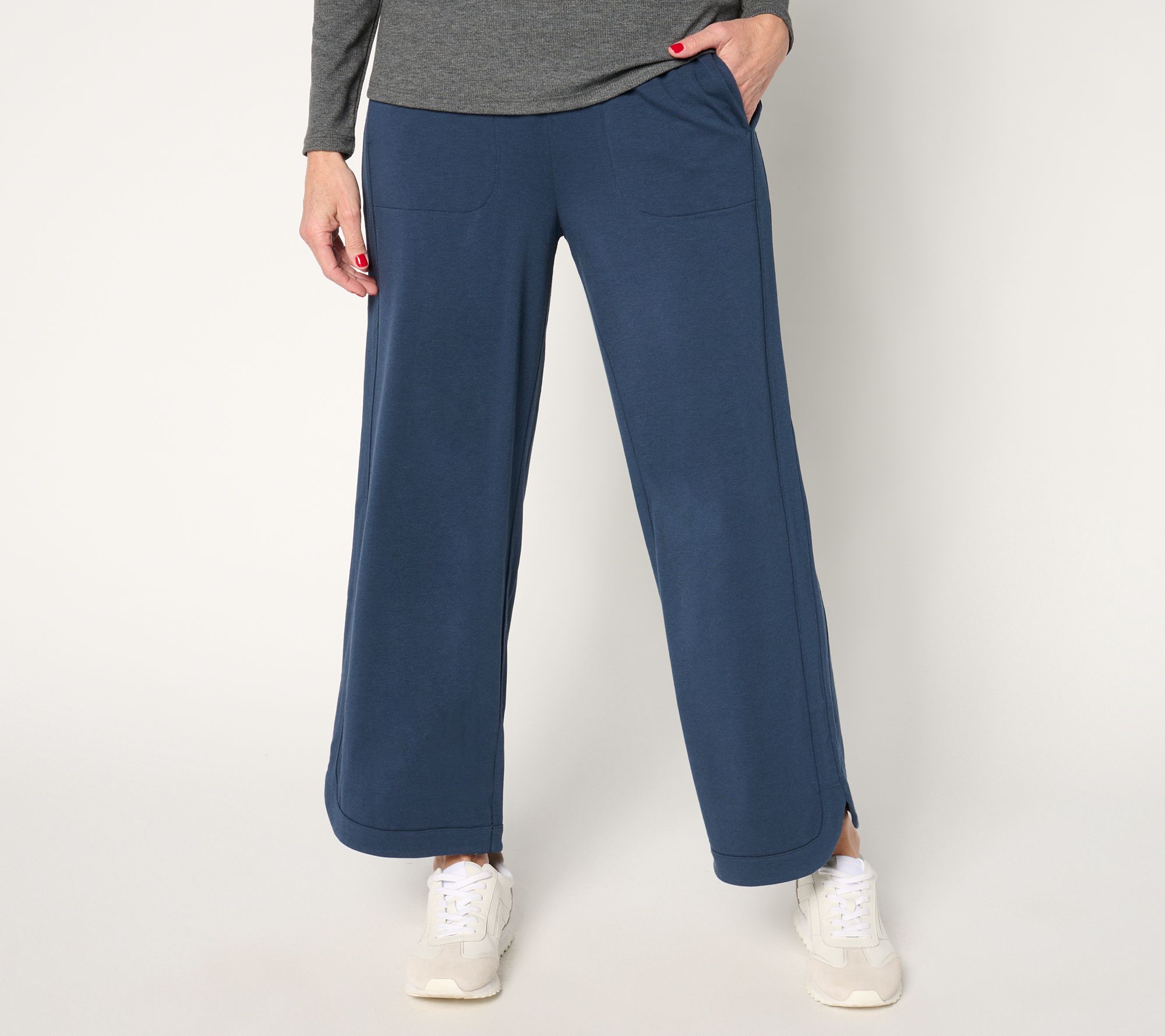 "As Is" AnyBody Tall Straight Leg Cozy Knit Pants with Curved Hem