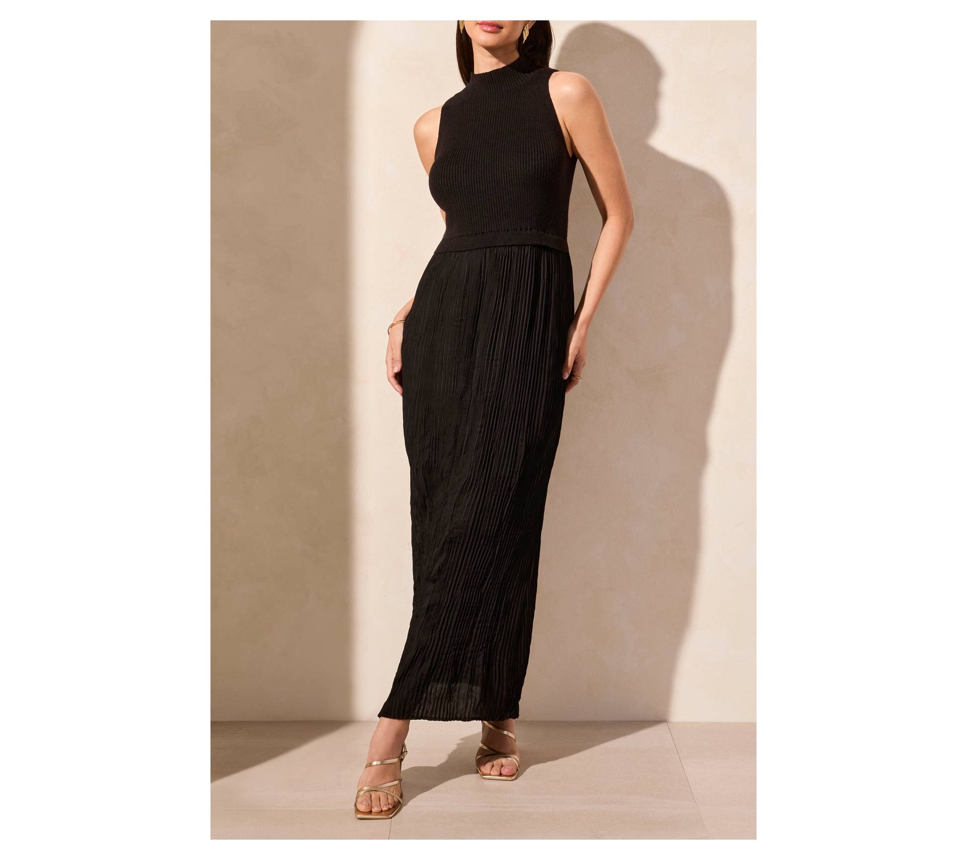 Tribal Sleeveless Twofer Maxi Dress