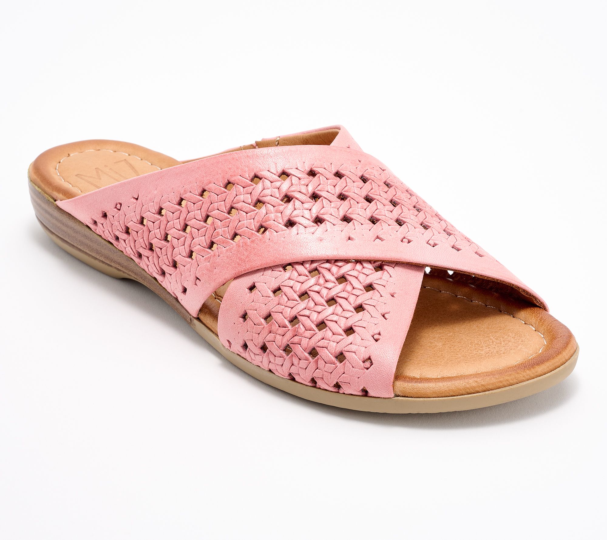 "As Is" Miz Mooz Leather Crossover Slide Sandals- Jaylene