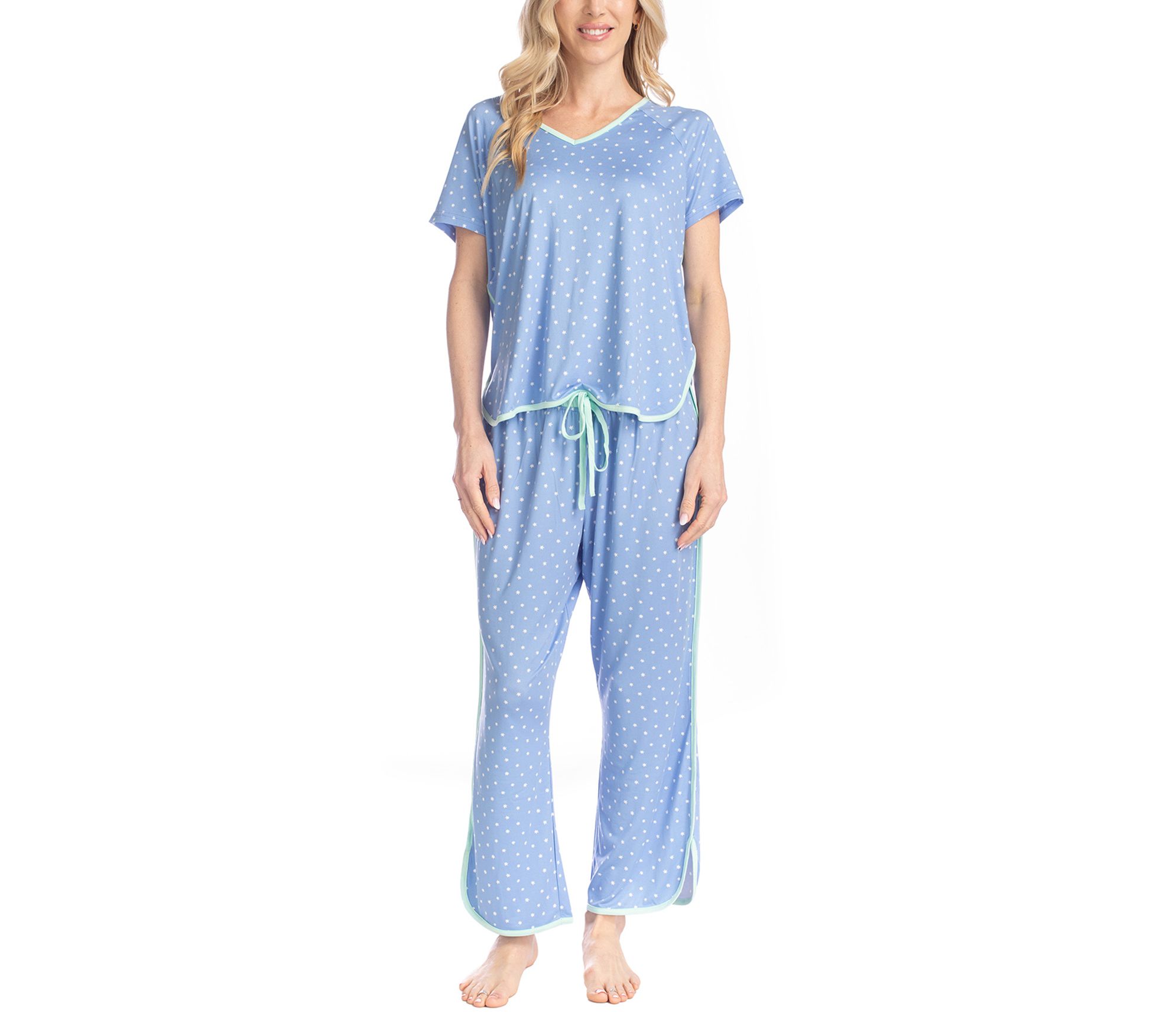 MUK LUKS Fun in the Sun Cloud Knit Tee & Cropped Pants Set