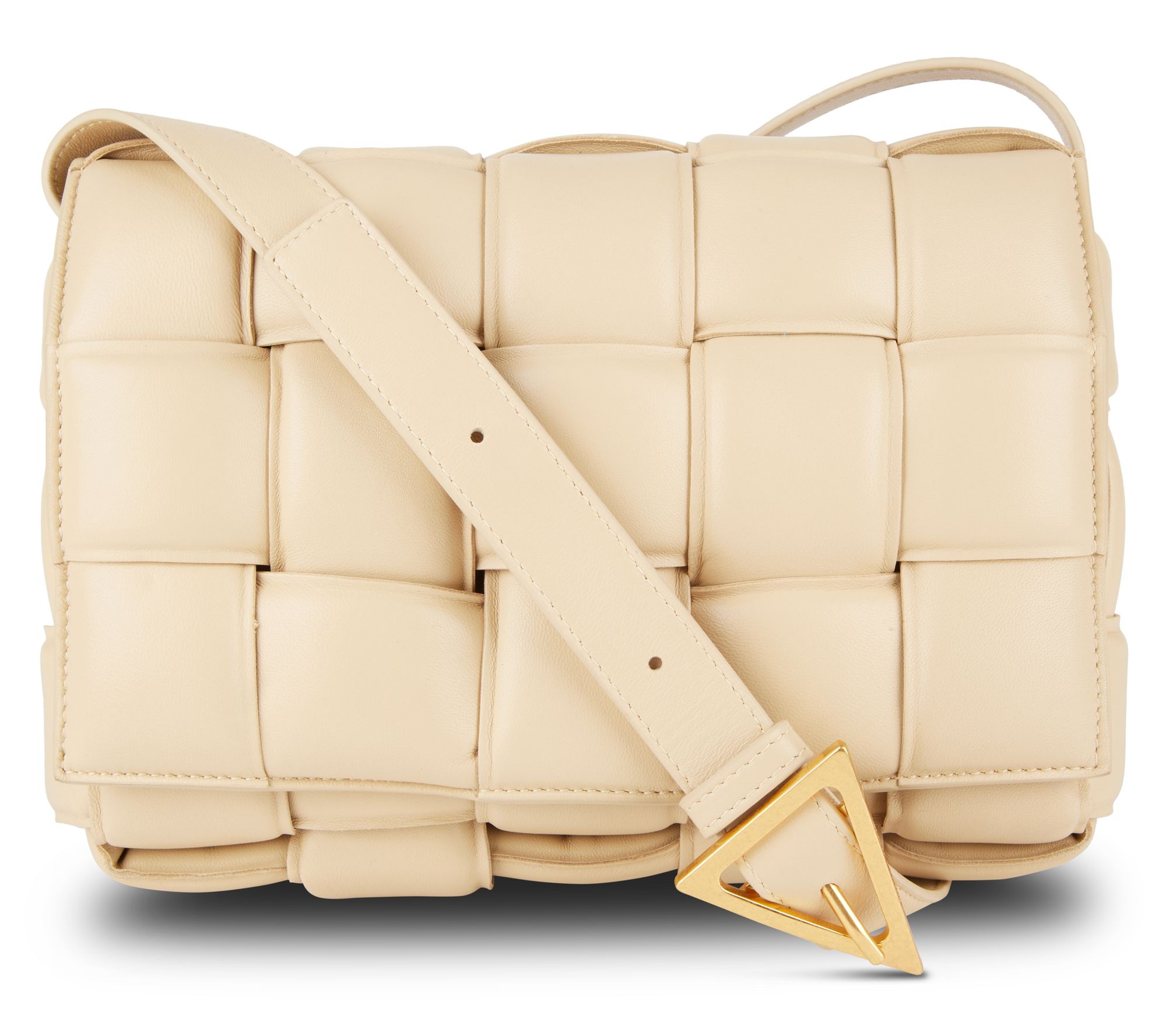 Pre-Owned Bottega Veneta Padded Cassette Intrecciato  Beige
