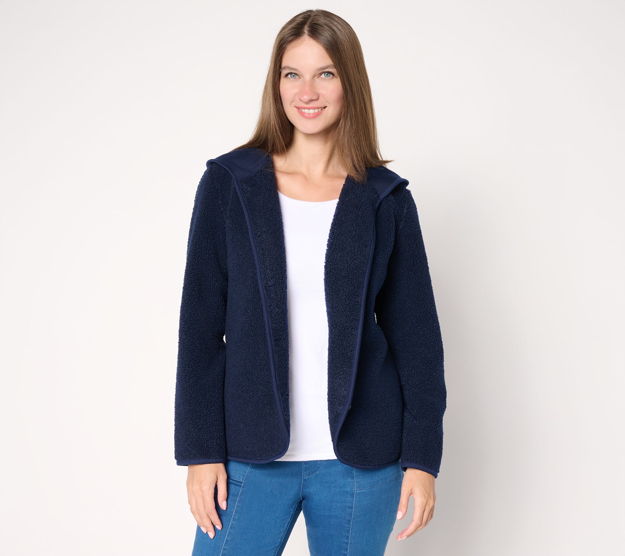 Susan Graver Weekend Petite Knit Boucle Jacket in Prints & Solids