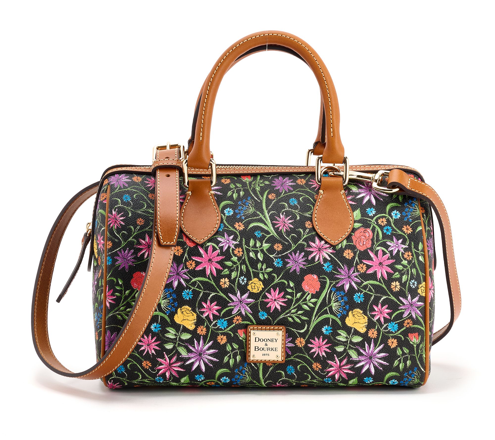 "As Is" Dooney & Bourke Coated Cotton Wildflower Barrel Satchel
