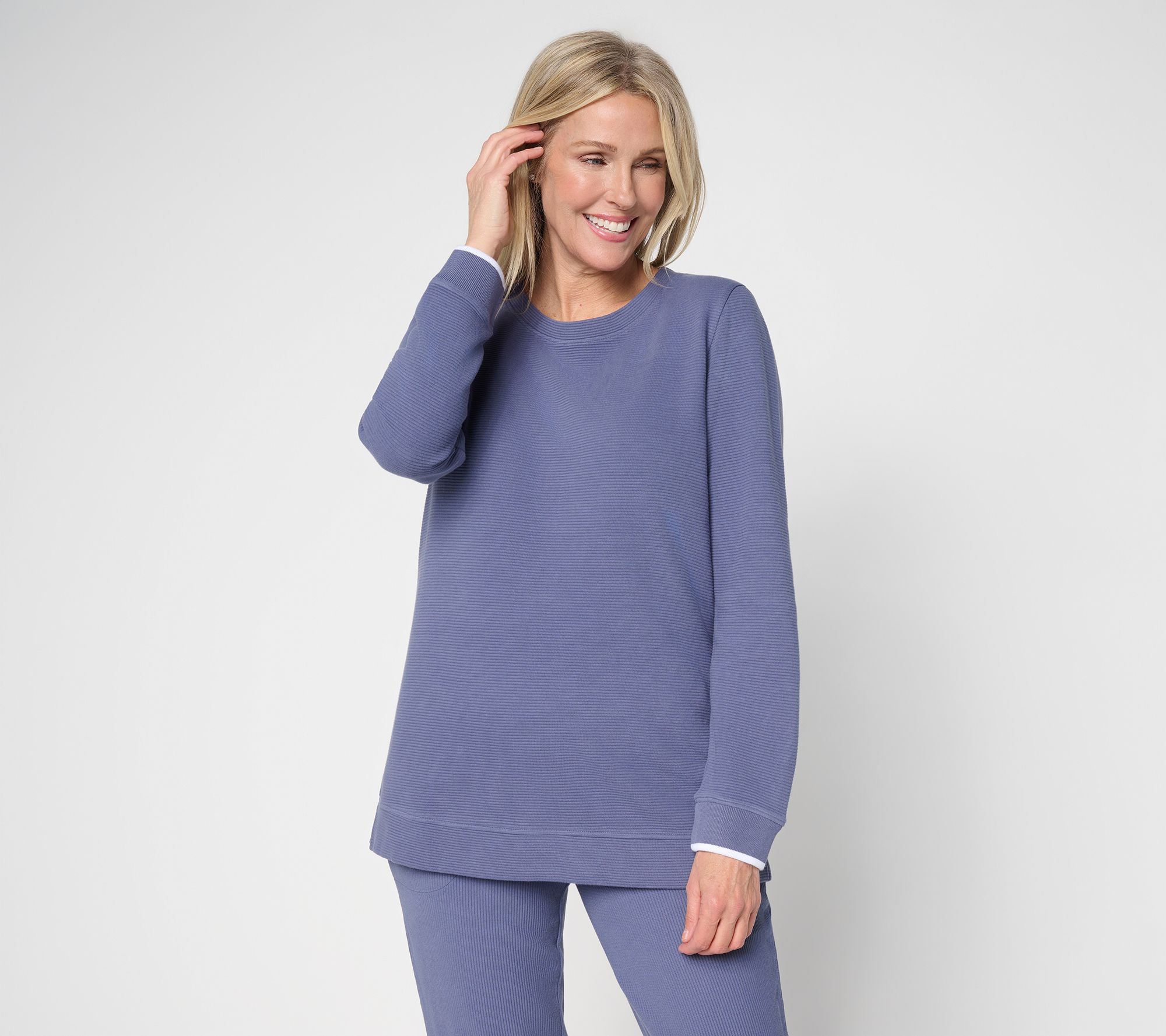 Denim & Co. Active Ottoman Round Neck Top