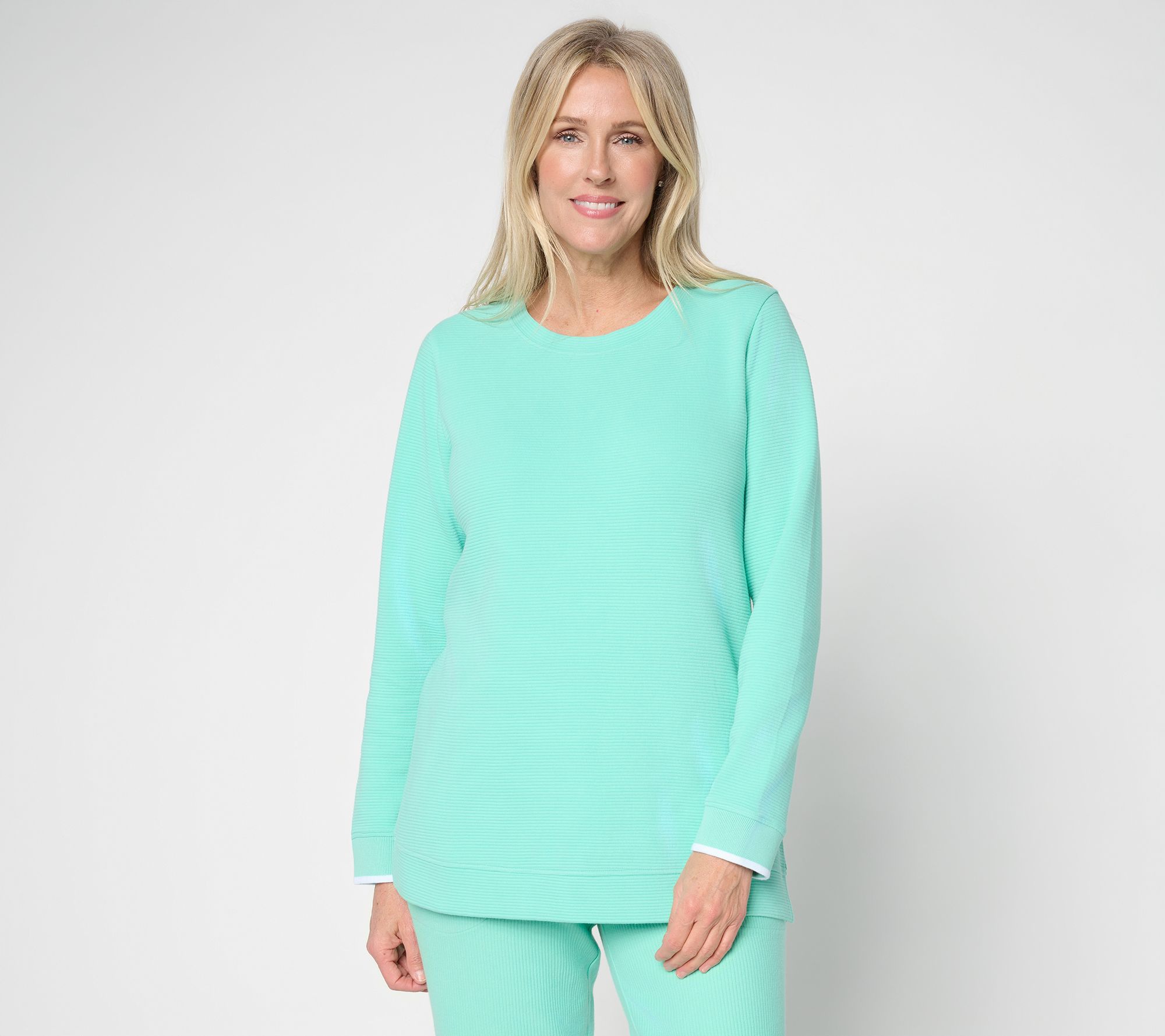 Denim & Co. Active Ottoman Round Neck Top