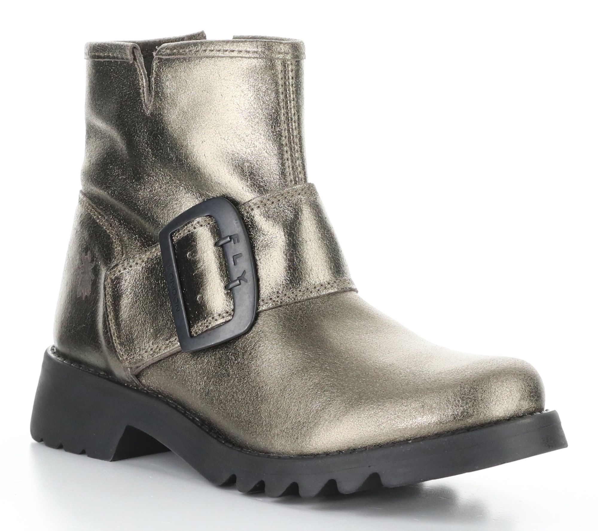 Fly London Valley Side Zip Leather Moto Boot