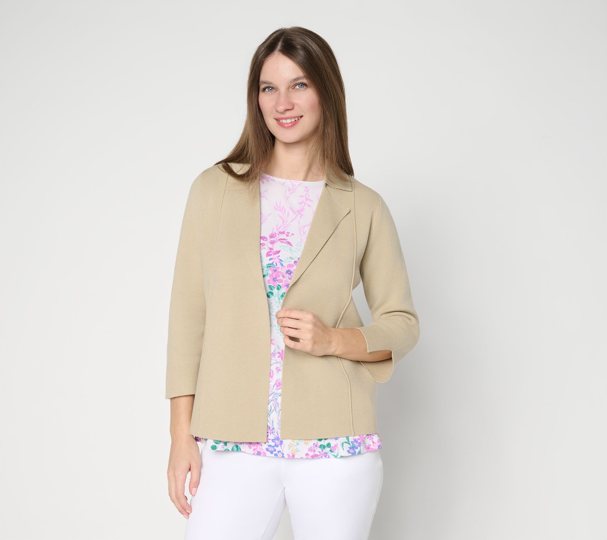 Susan Graver Open Front Sweater Jacket