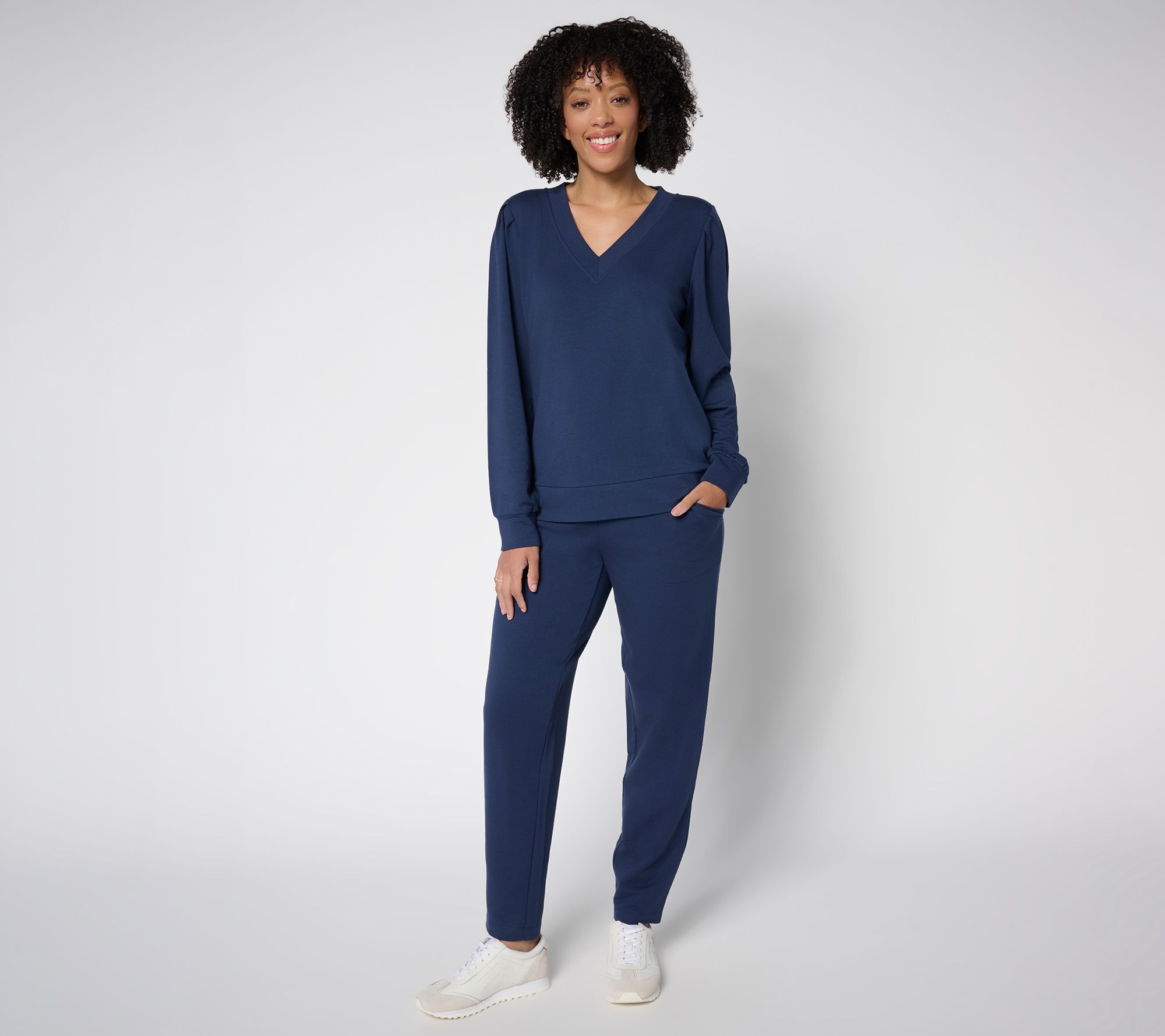 "As Is" AnyBody Pet Cozy Knit French Terry Top and Pants Set