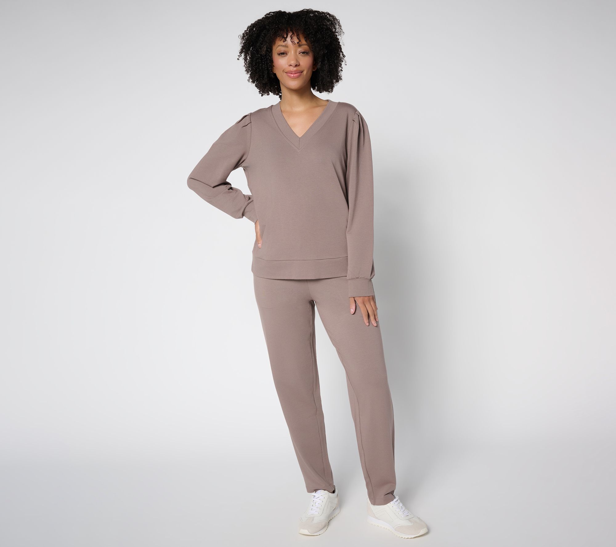 "As Is" AnyBody Pet Cozy Knit French Terry Top and Pants Set