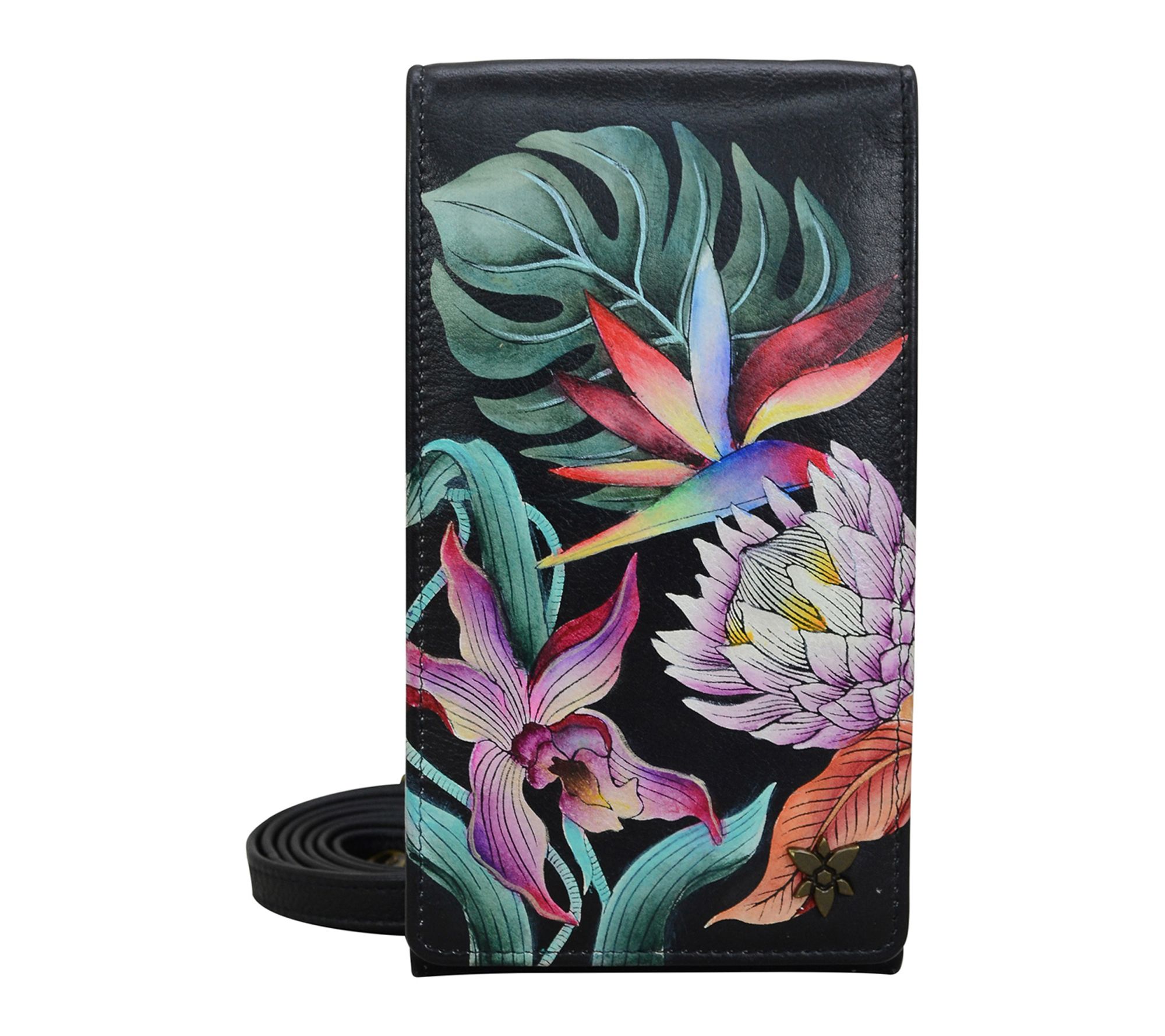 Anushcka Painted Leather Smartphone Crossbody
