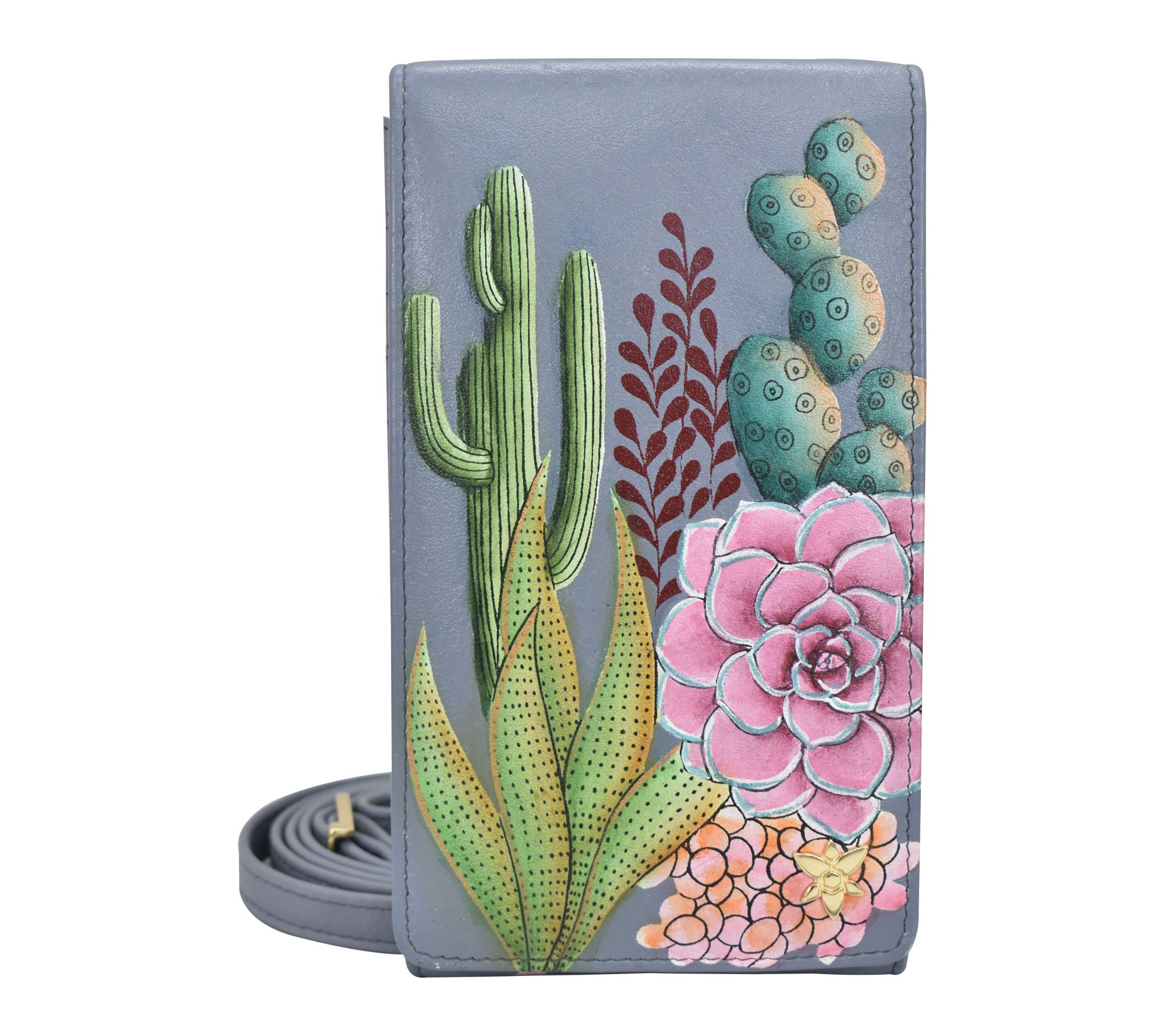 Anushcka Painted Leather Smartphone Crossbody