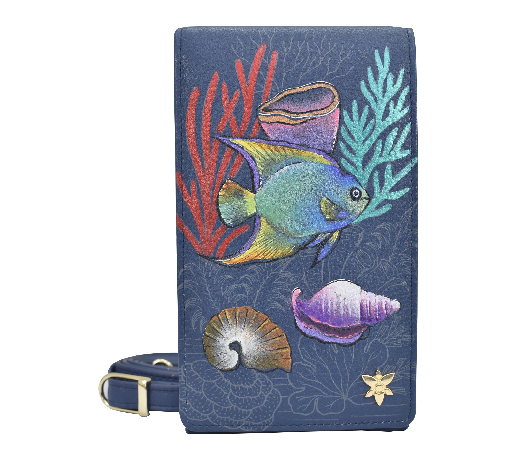 Anushcka Painted Leather Smartphone Crossbody