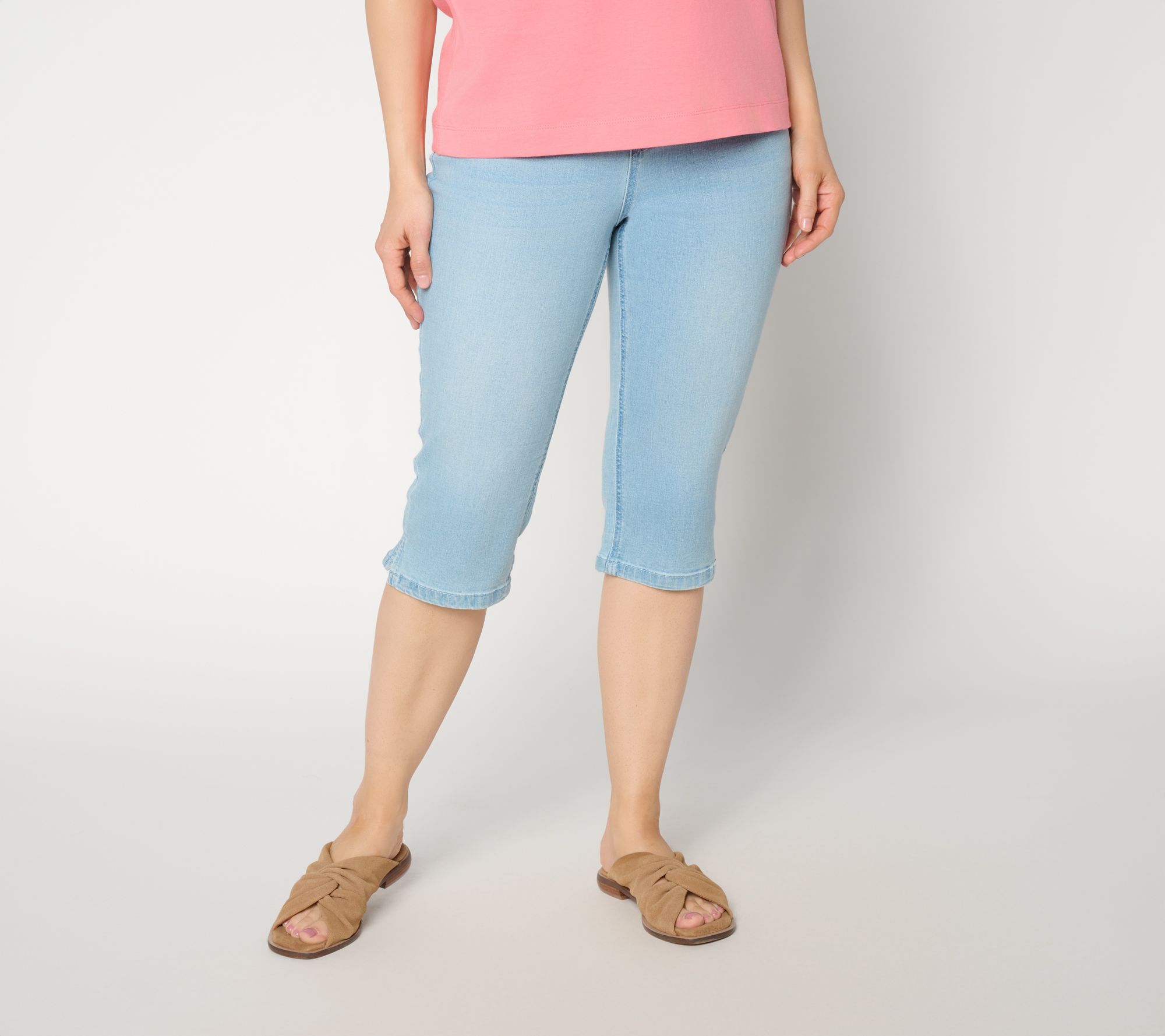 Susan Graver Stretch Denim Regular Pull-On Pedal Pusher