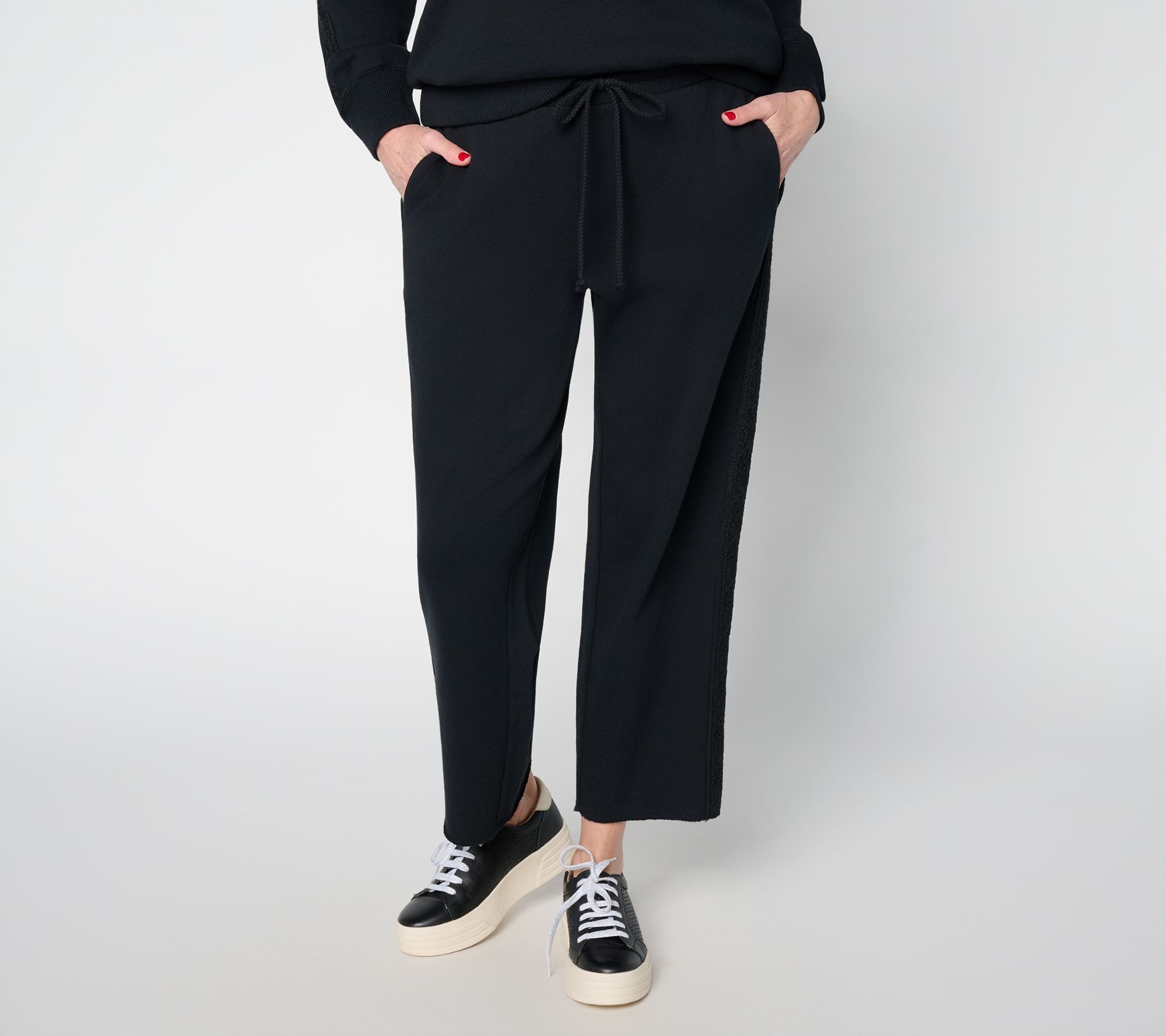 Peace Love World Boheme Regular Cropped Pants with Crochet Trim