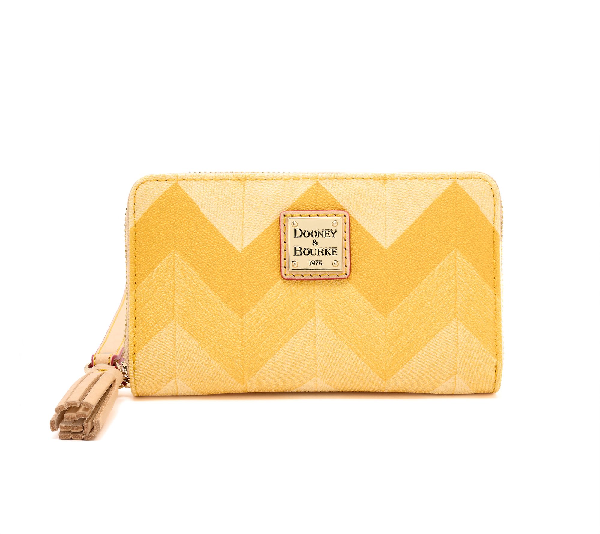  Dooney & Bourke Chevron Zip Around Wristlet Wallet