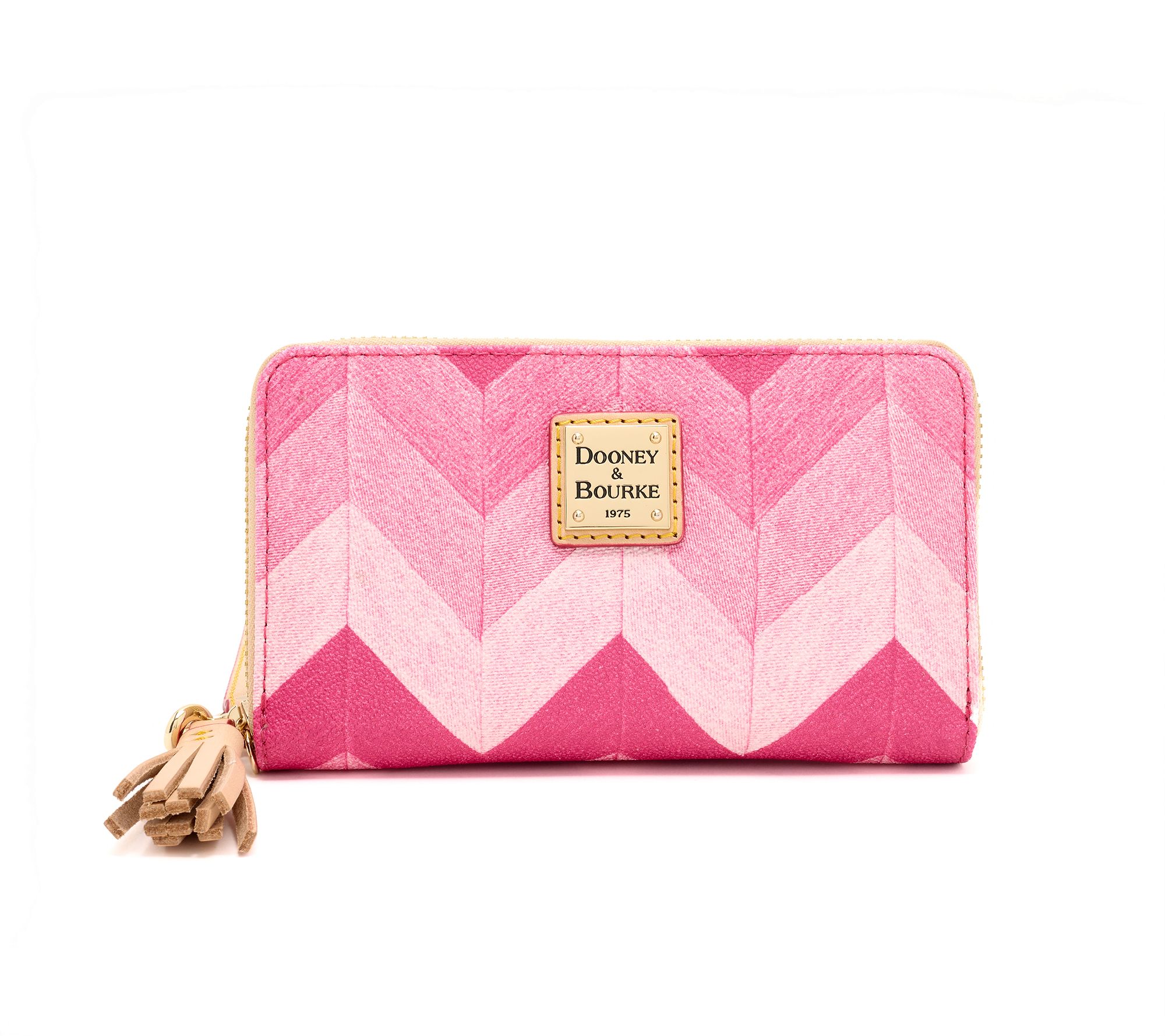 Dooney & Bourke Chevron Zip Around Wristlet Wallet