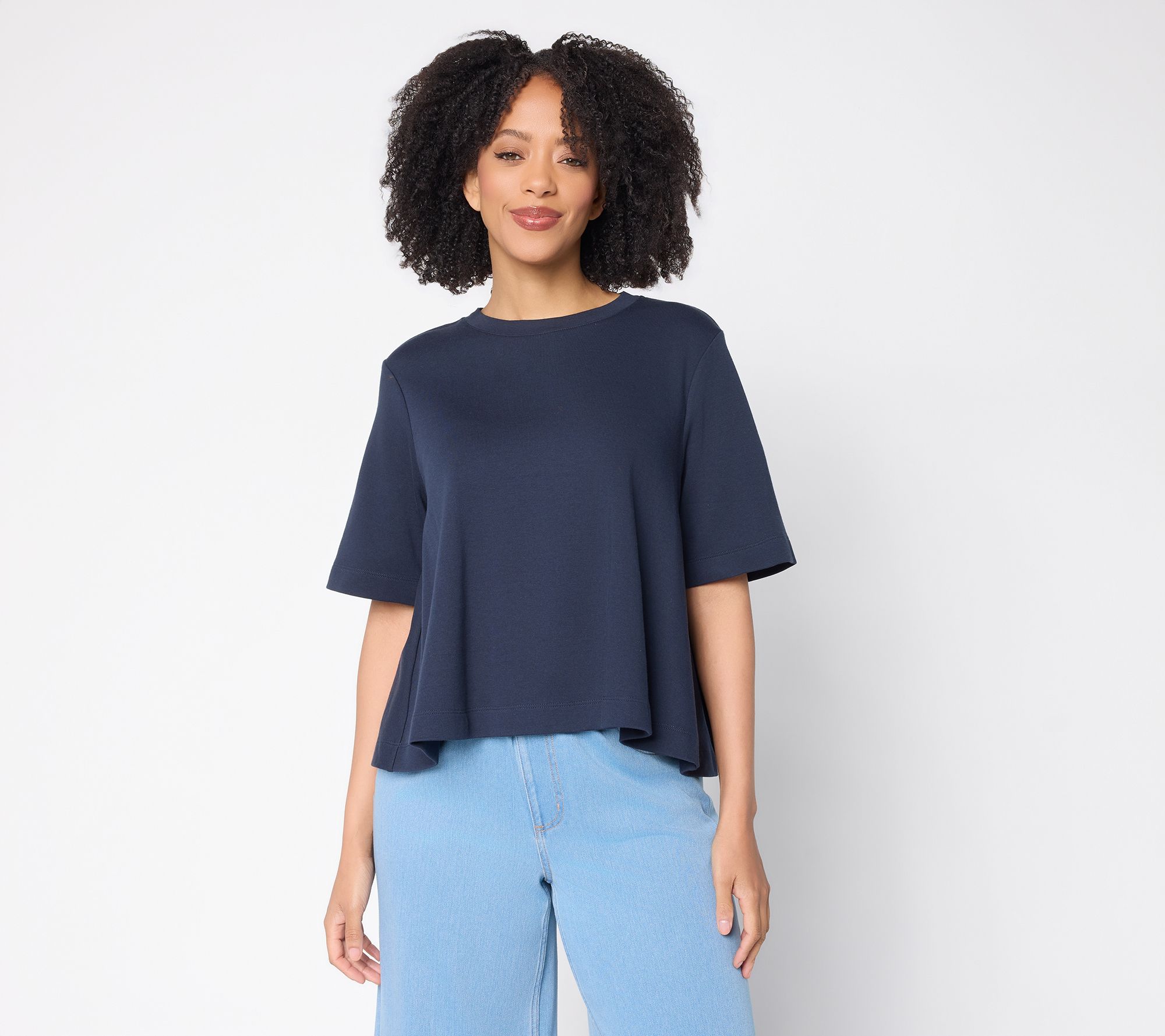 Carla Rockmore Collection 100% Cotton Crew Neck Swing Tee