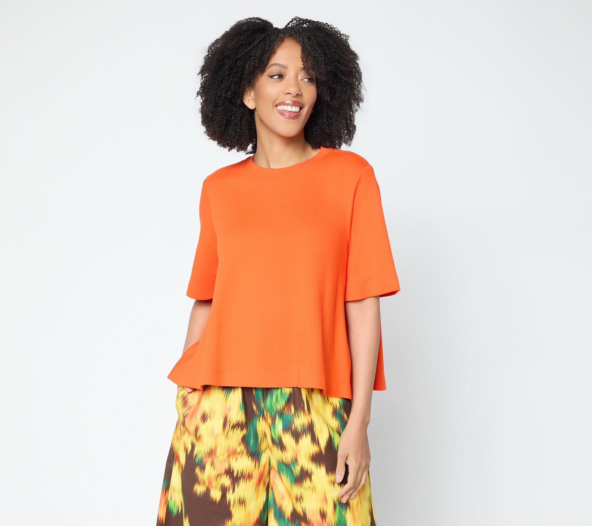 Carla Rockmore Collection 100% Cotton Crew Neck Swing Tee