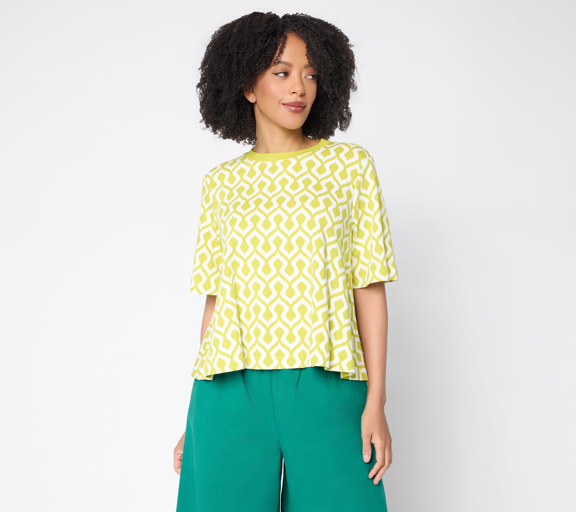 Carla Rockmore Collection 100% Cotton Crew Neck Swing Tee