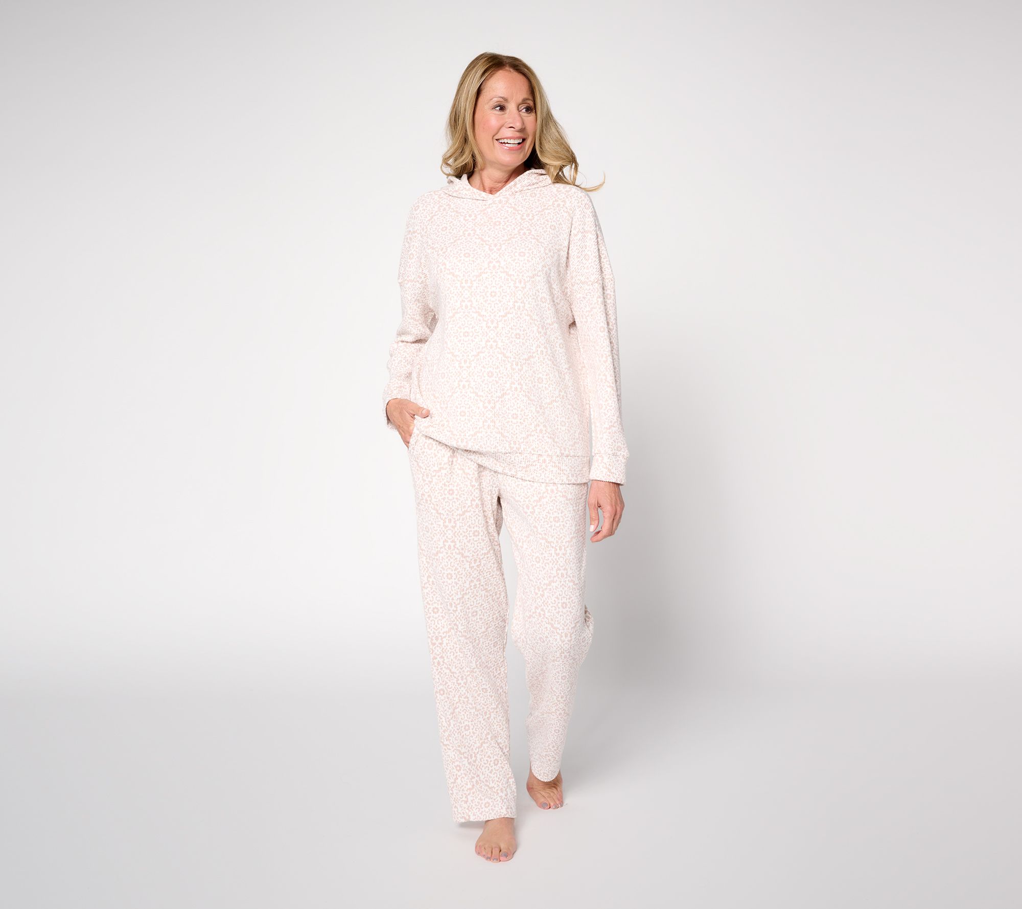"As Is" Berkshire Homewear Waffle Hooded Lounge Set