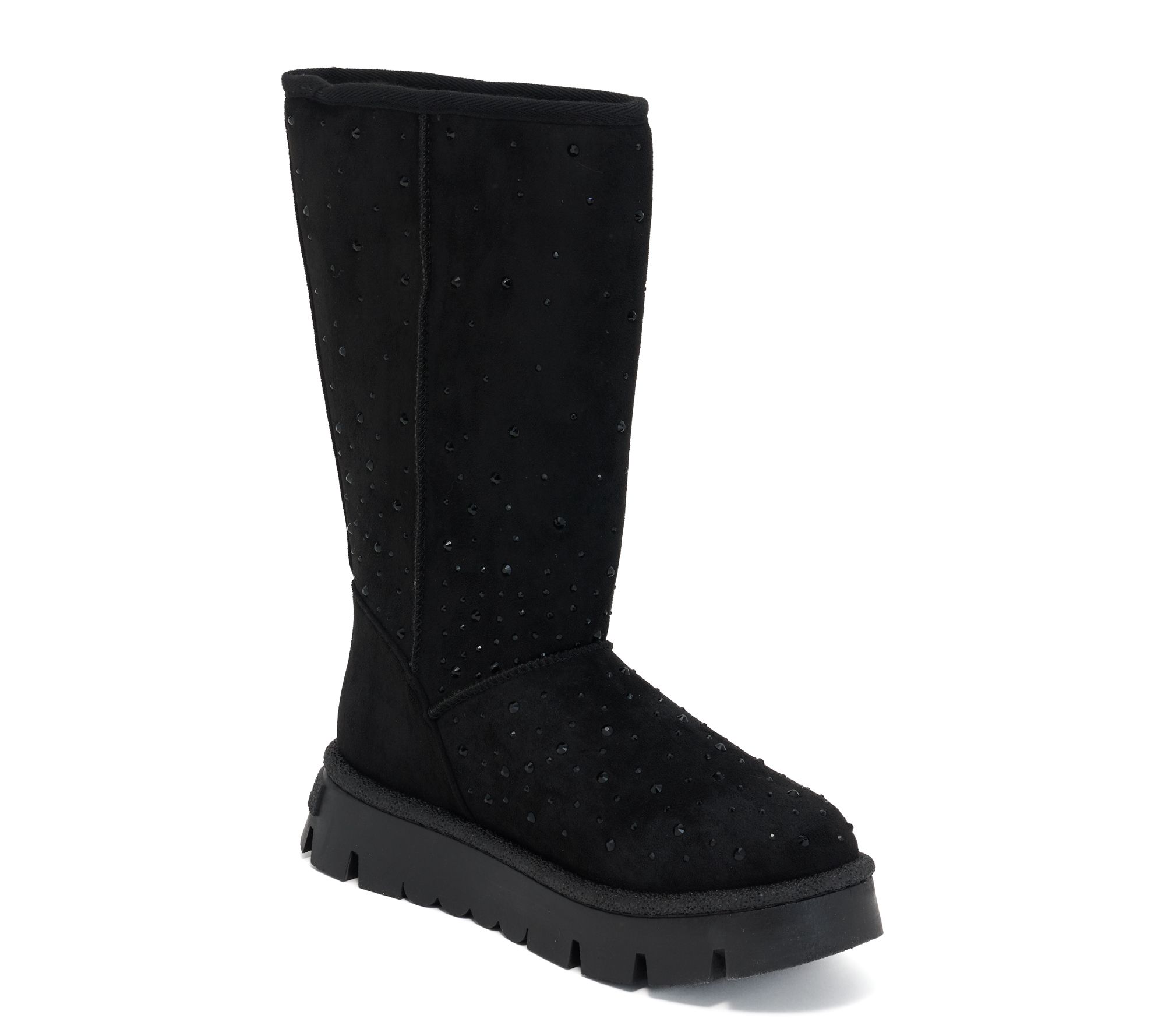 White Mountain Water-Repellent Tall-Shaft Sparkle Faux Fur Boots-Tripp