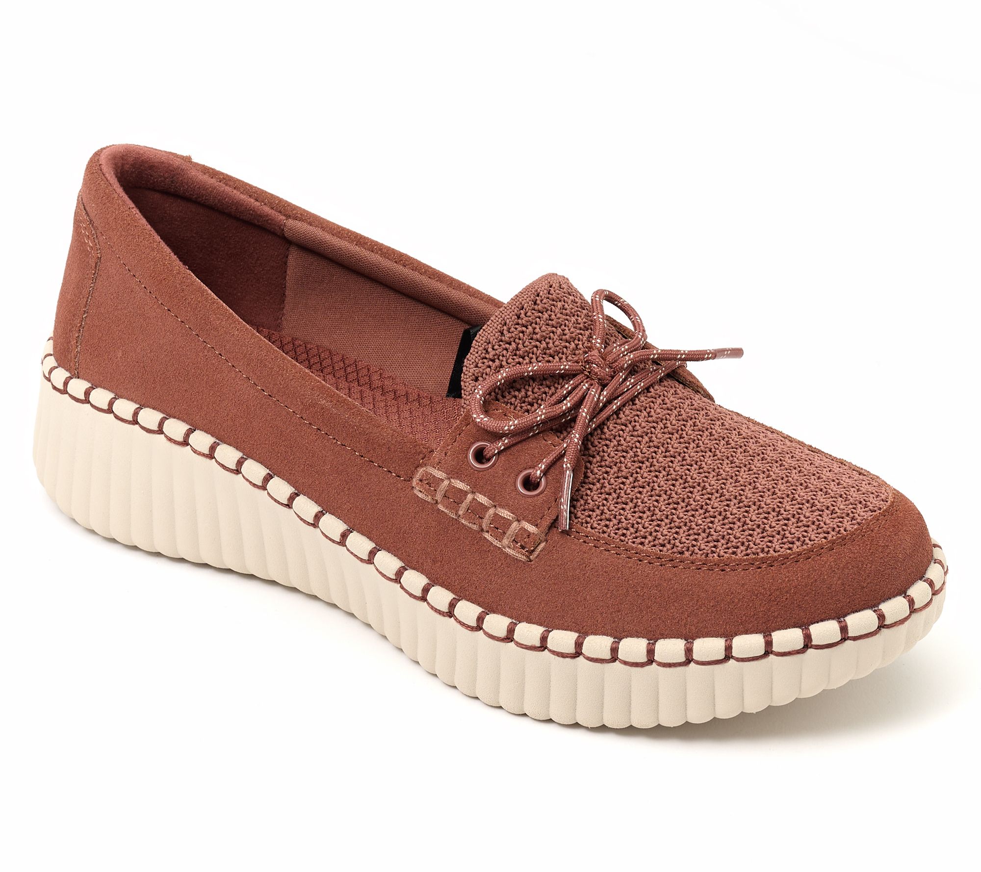  Skechers Wilshire Blvd Suede & Knit Boat Shoes