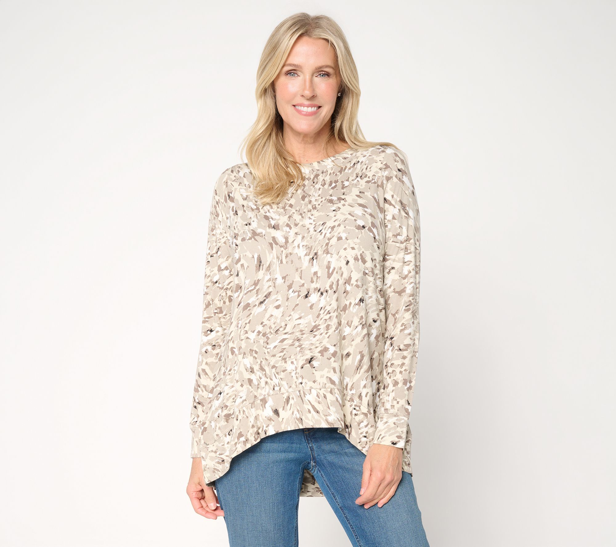 "As Is" Belle by Kim Gravel Rayon Spandex Wild Elegance Hi-Low Top