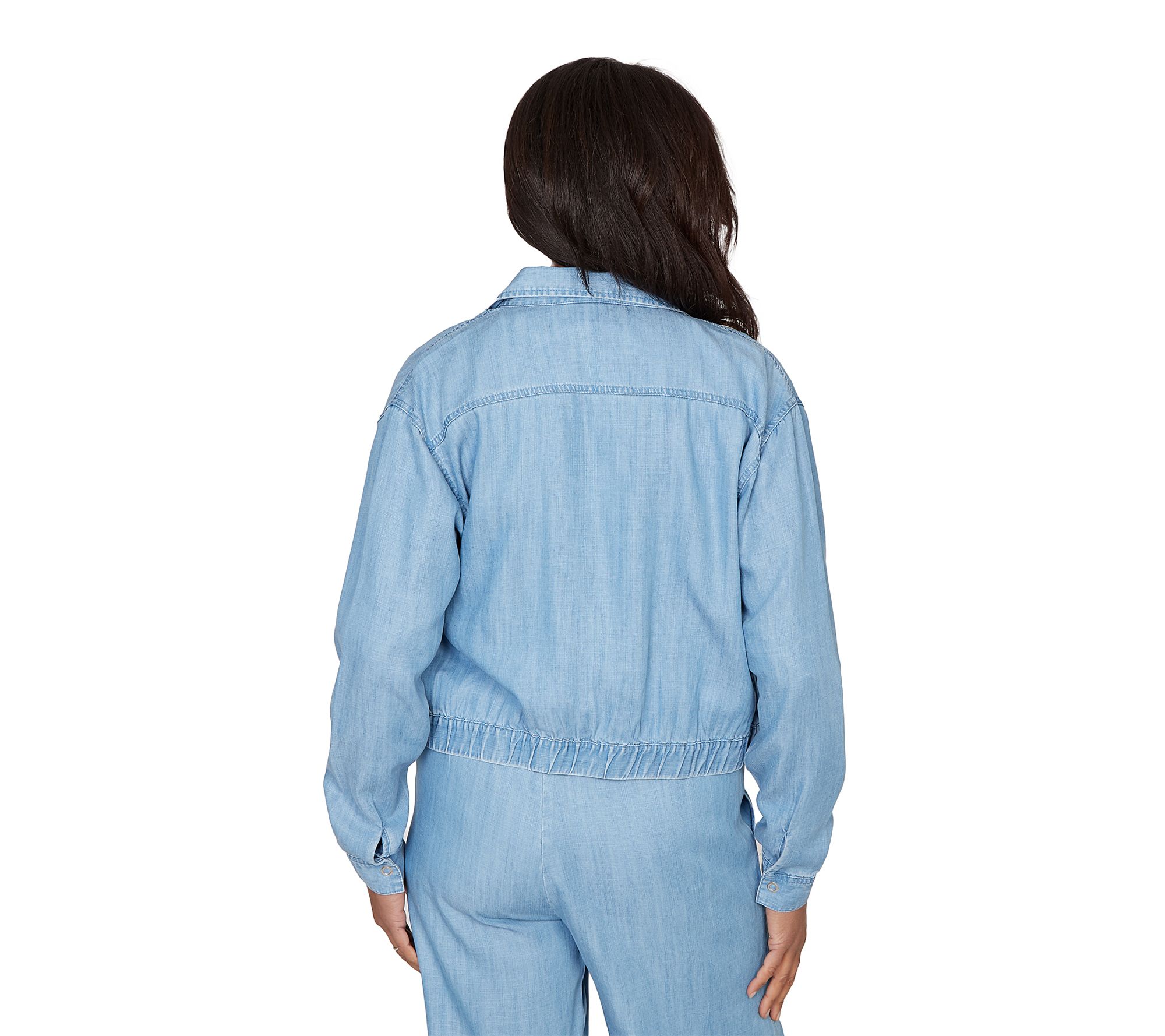Alfred Dunner Petite Casual Elastic Lyocell Shirt Jacket - QVC.com