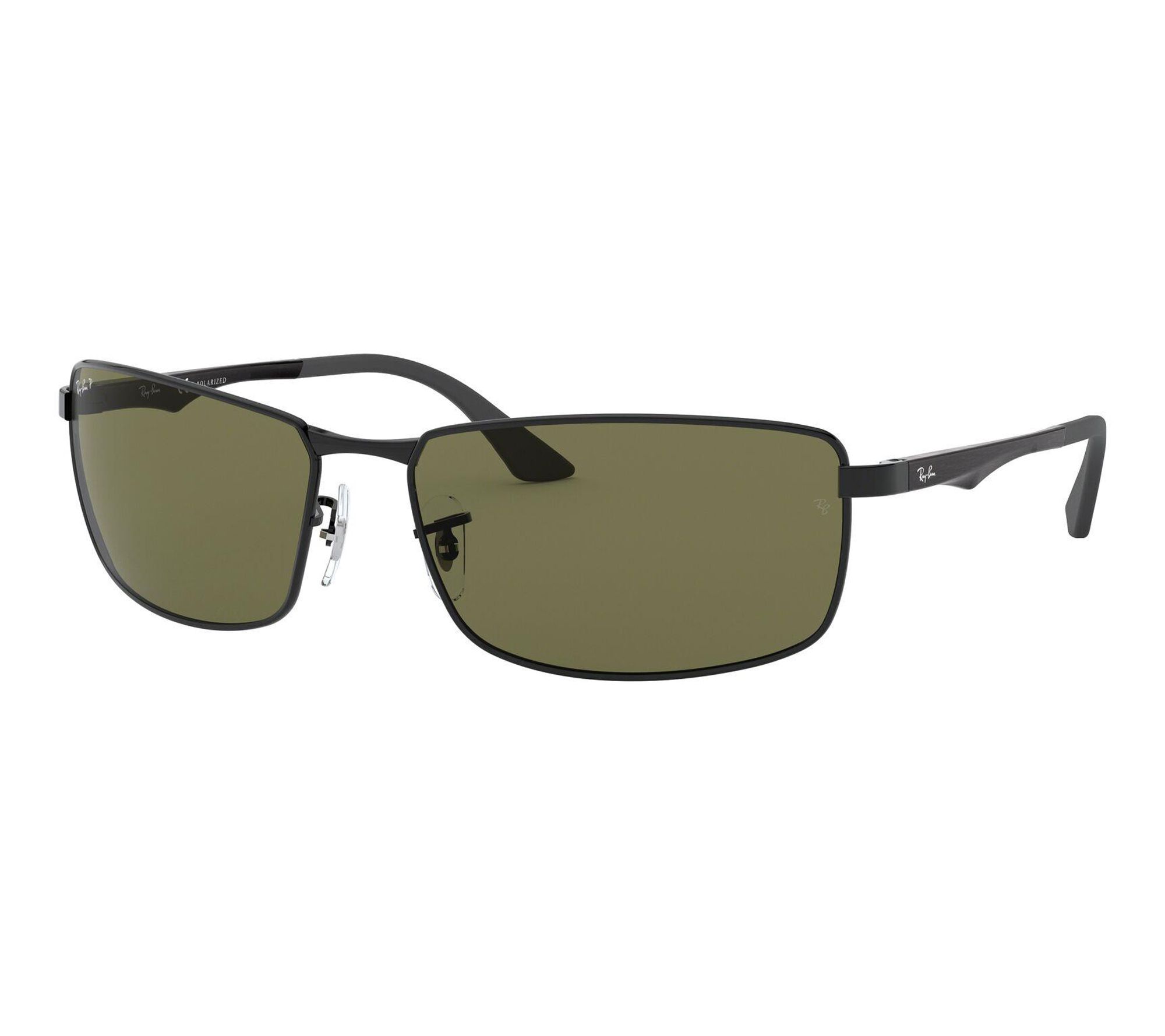 Ray-Ban RB3498 Sunglasses- Polished Black Metal/Green-61mm