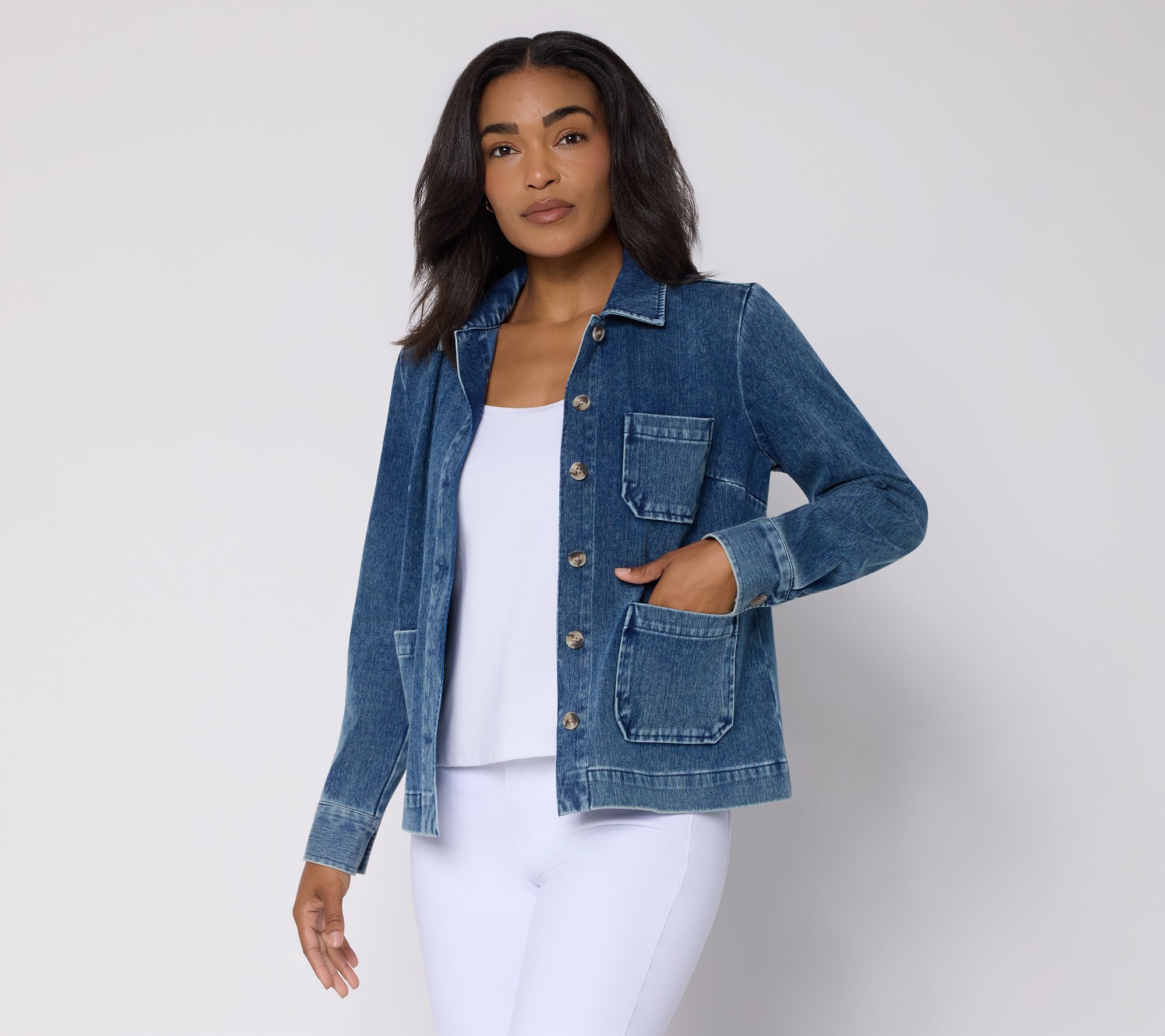 "As Is" Belle Boho by Kim Gravel Horizon Denim Vintage Washed Jacket