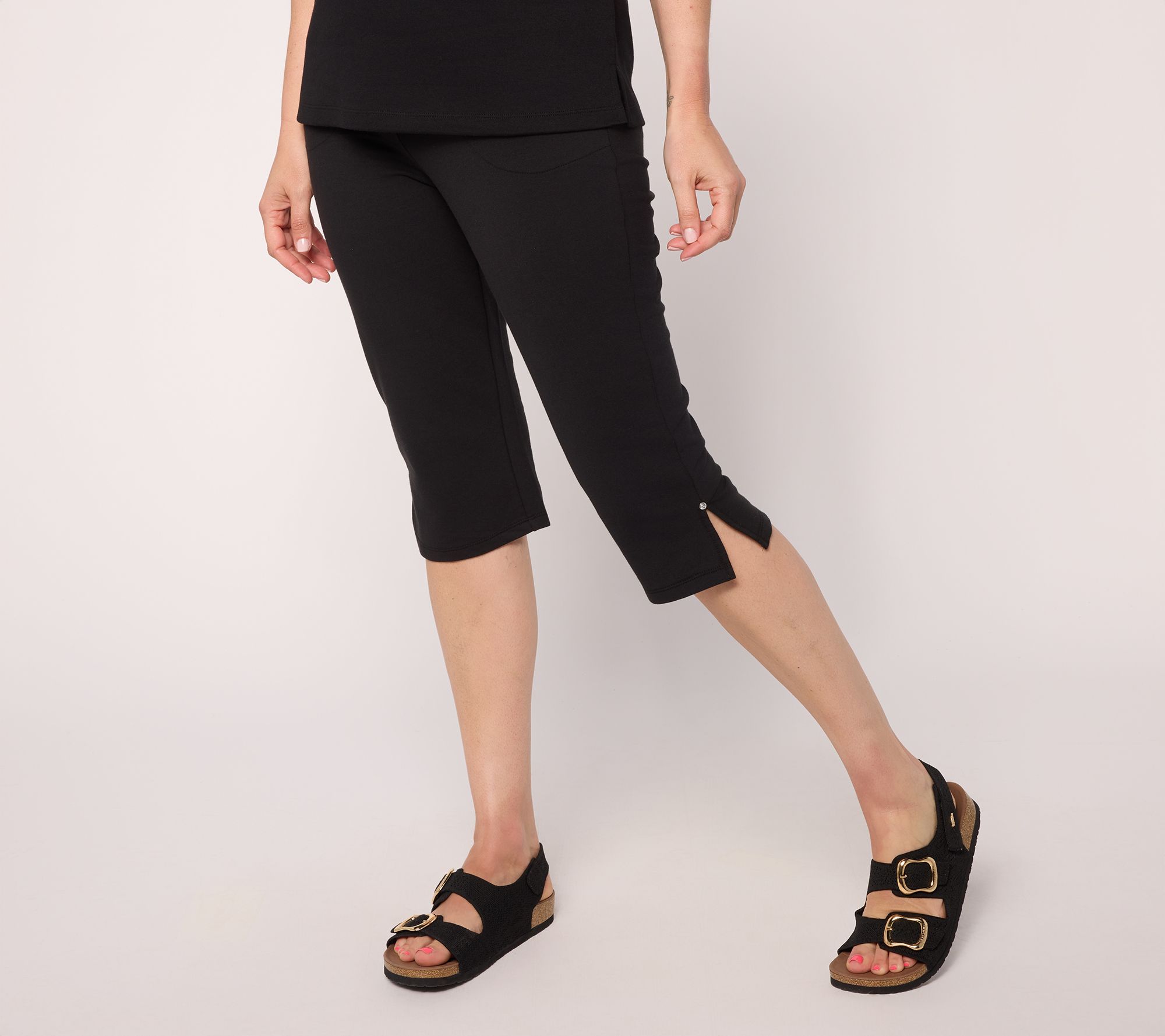 "As Is" Quacker Factory French Terry 17" Pedal Pusher Pants