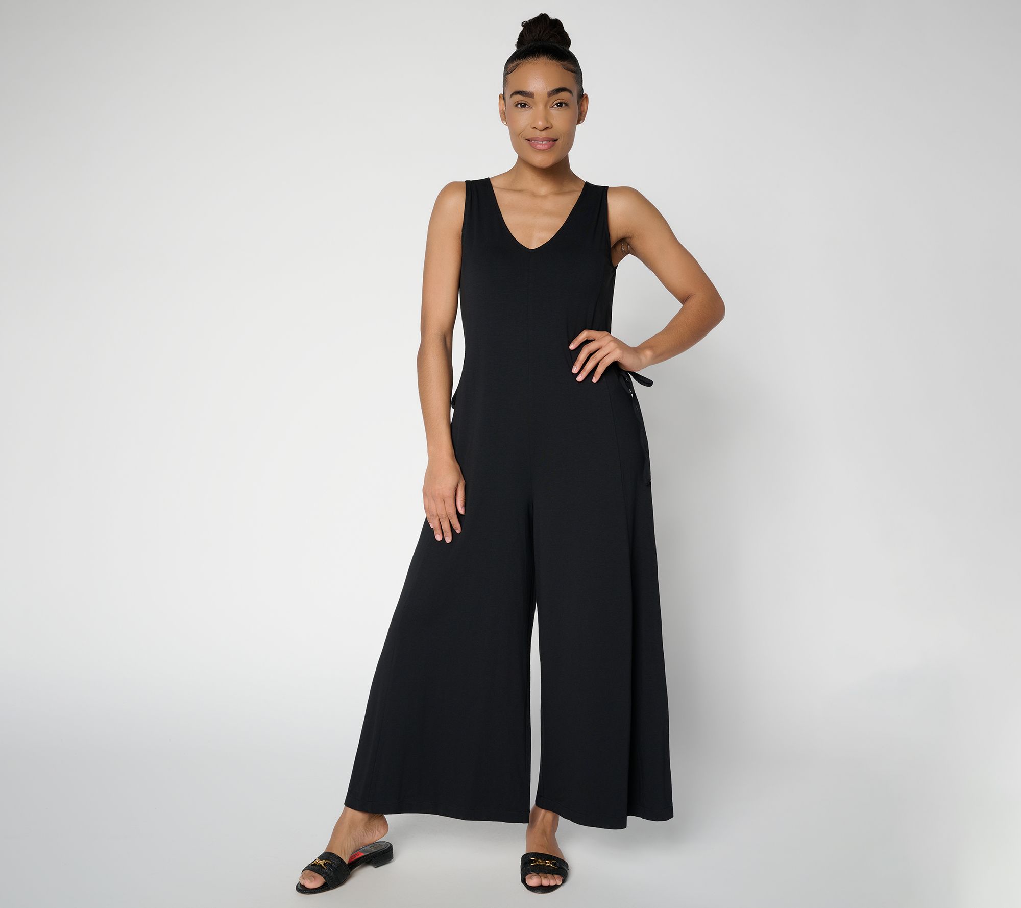 "As Is" AnyBody Petite Cozy Knit Jersey All-Star Jumpsuit