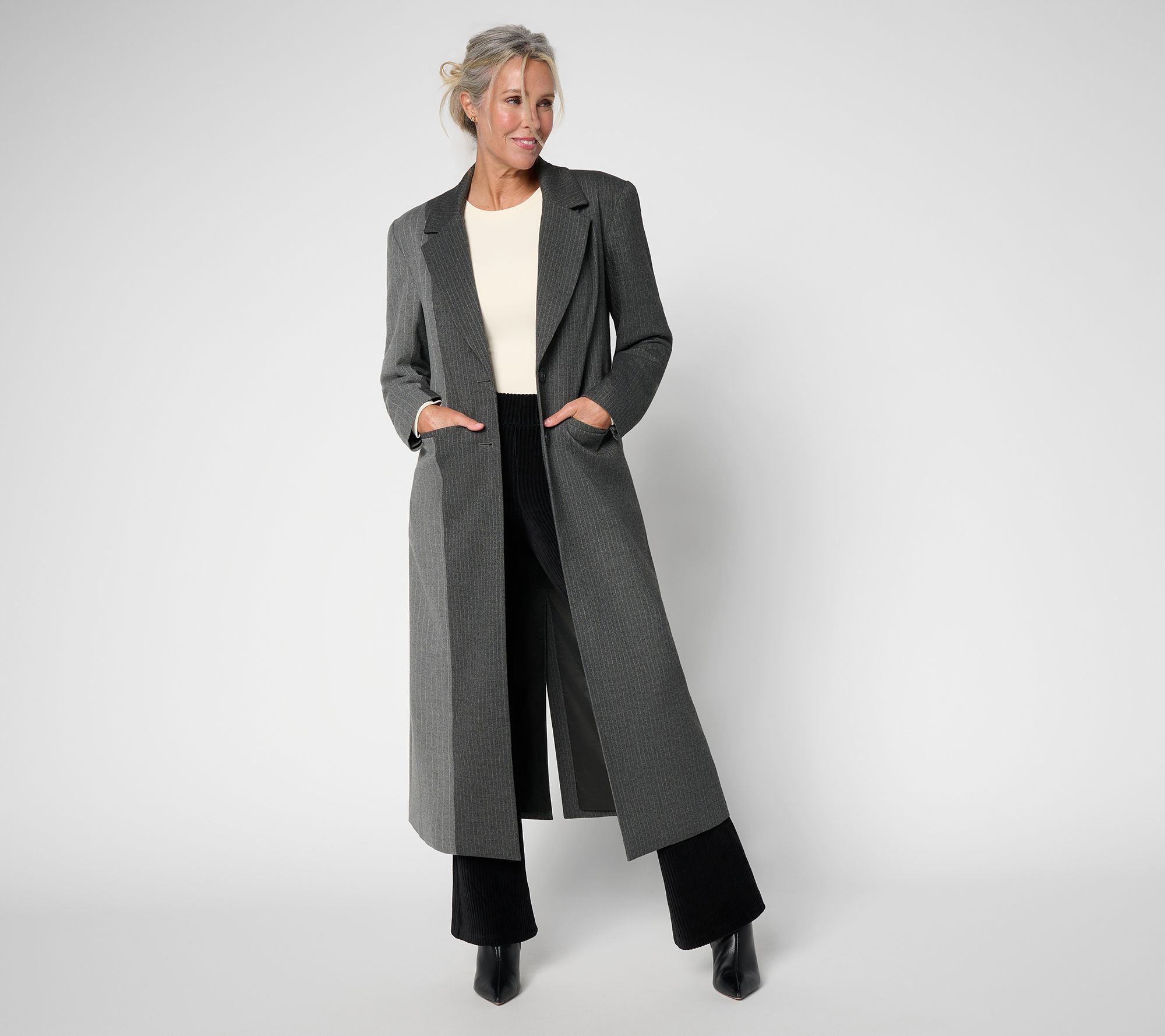 Aimee Kestenberg Printed Mesh Topper with Notch Collar