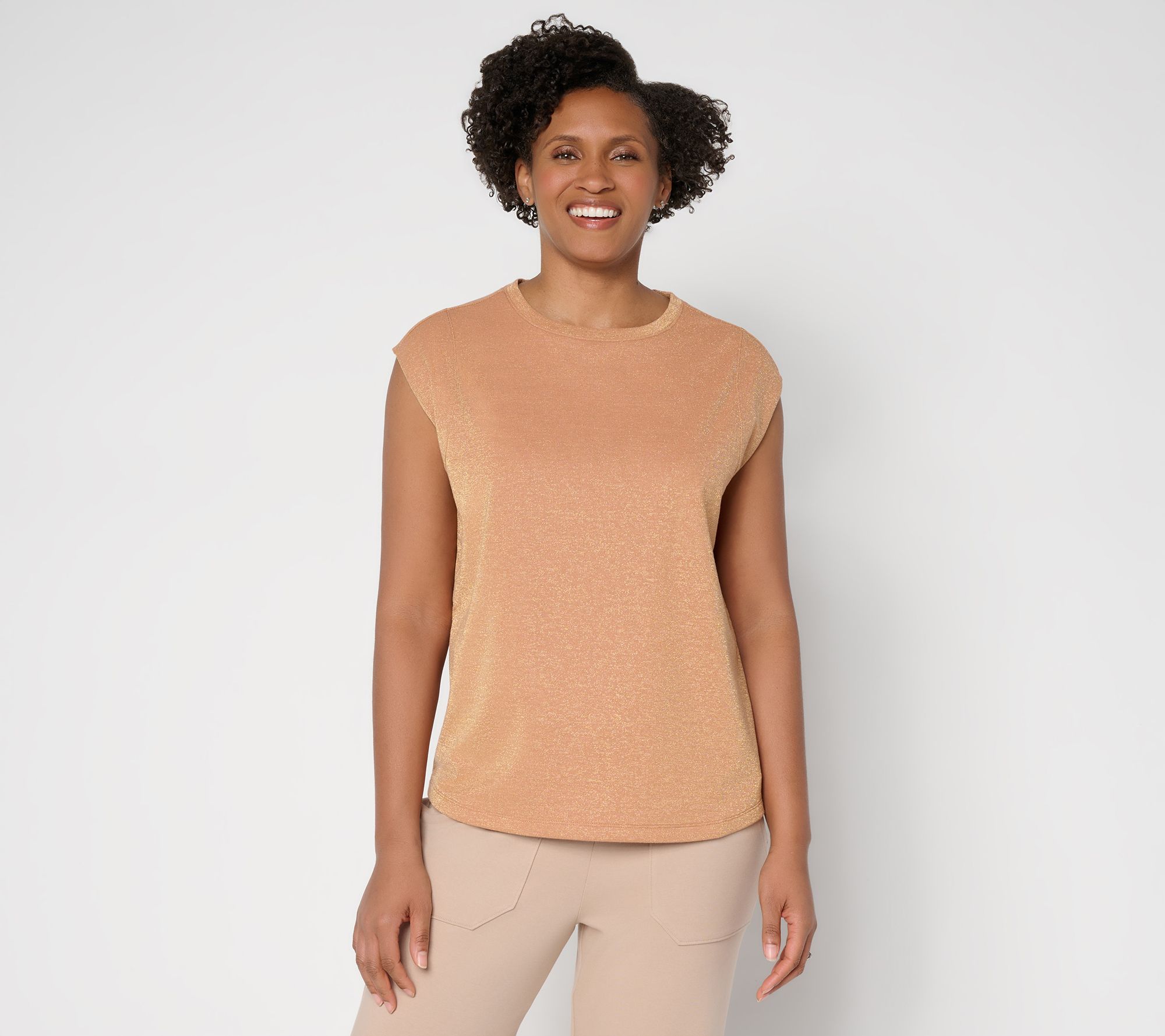 "As Is" Martha Stewart Signature Metallic Sleeveless Top