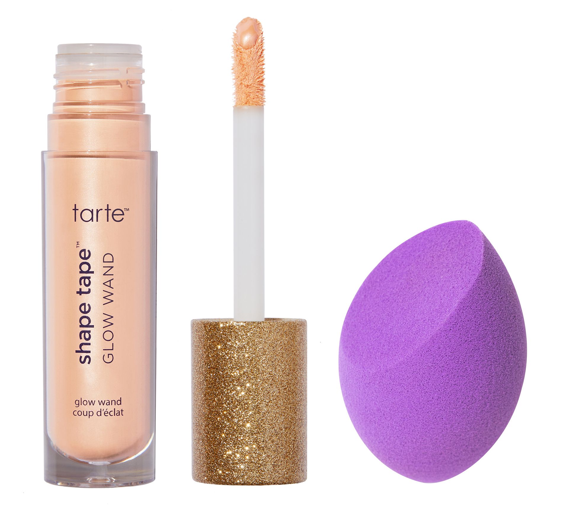tarte shape tape glow wand liquid brightener & sponge