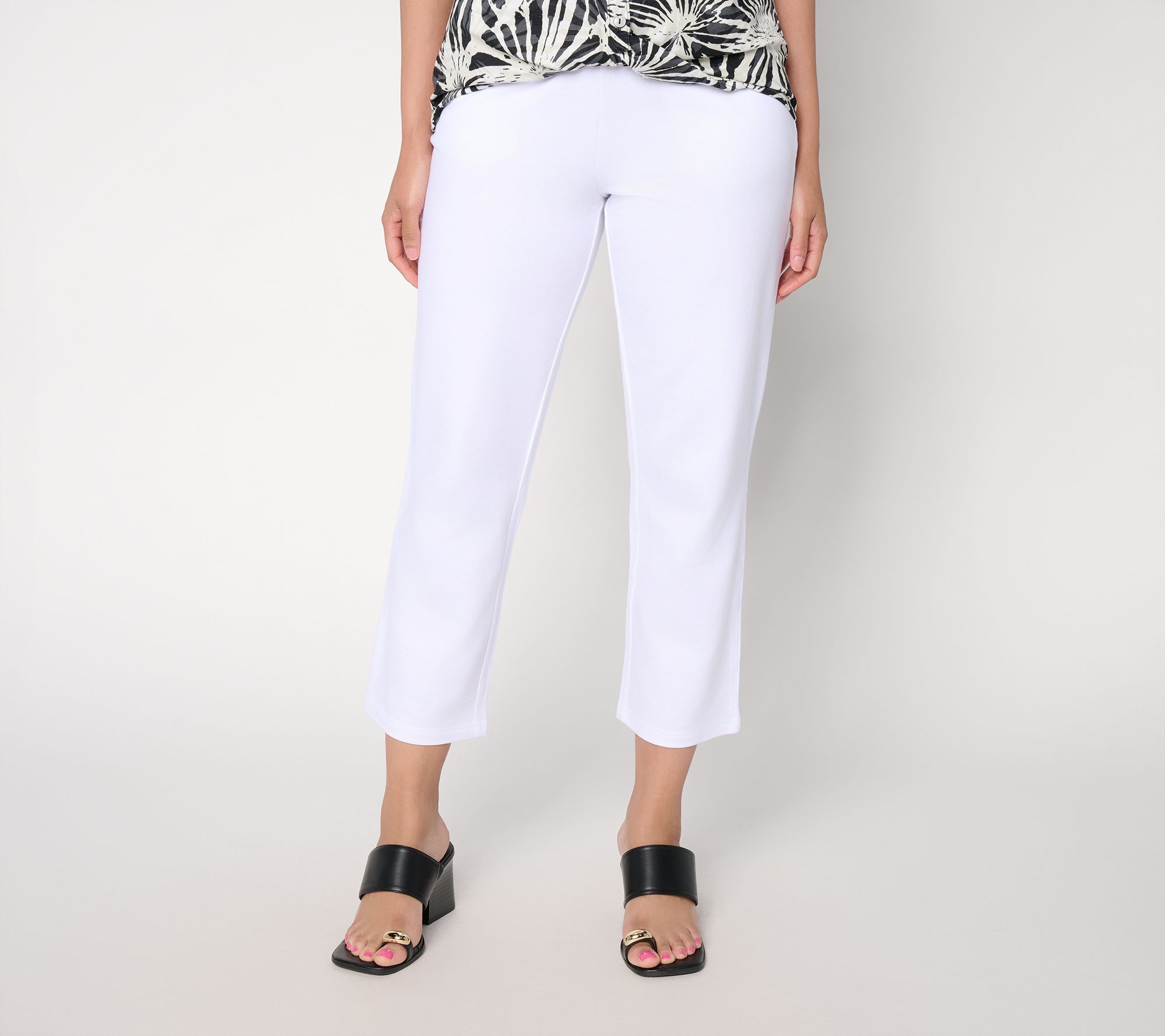 "As Is" Belle by Kim Gravel Petite French Terry YachtClub Cropped Pant