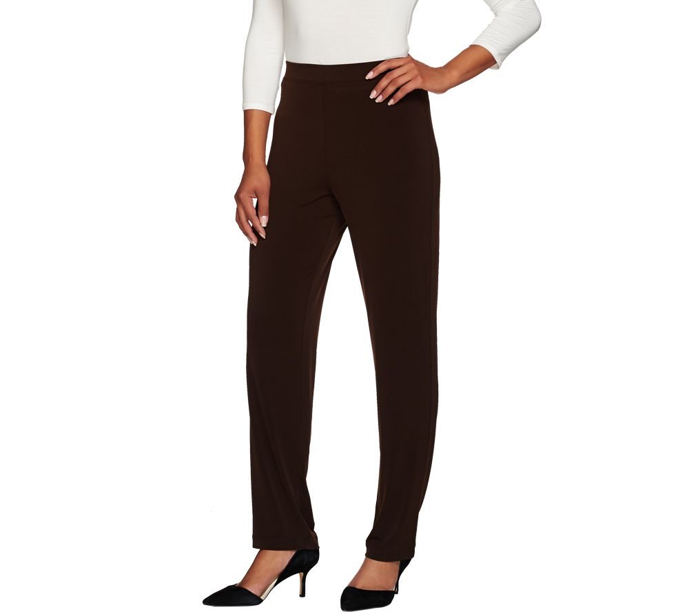 Susan Graver Essentials Reg Liquid Knit Straight Leg Pants