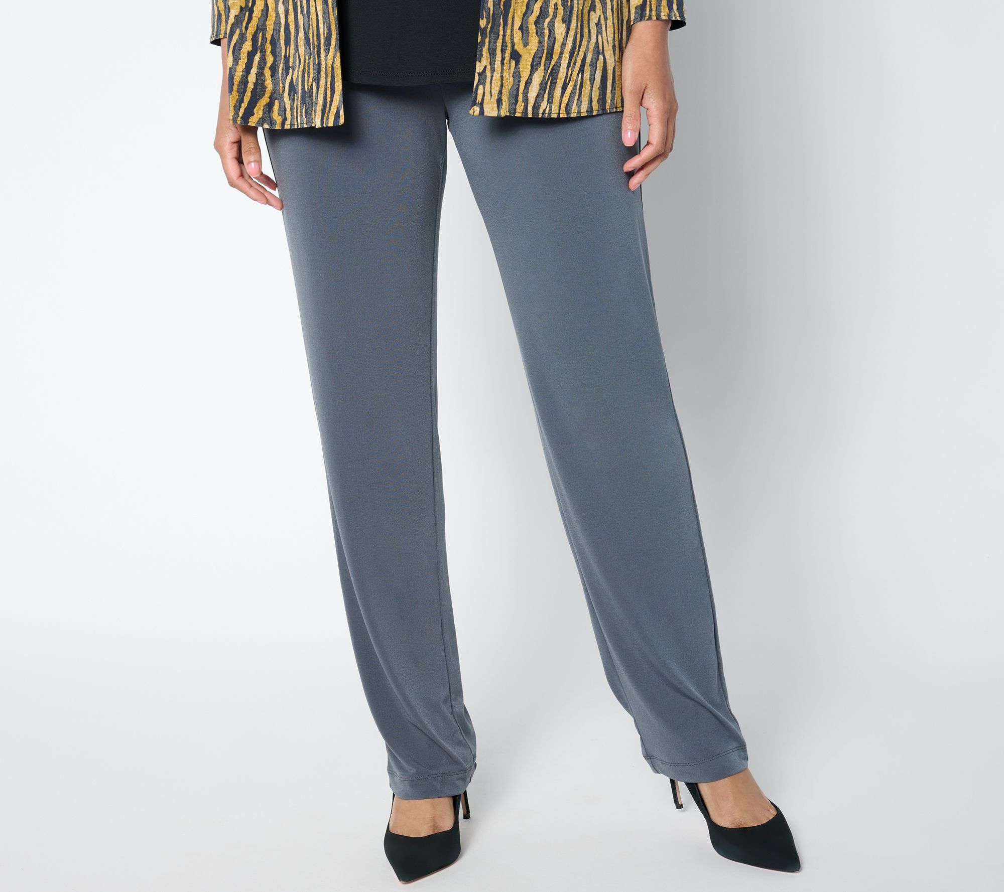 Susan Graver Essentials Reg Liquid Knit Straight Leg Pants