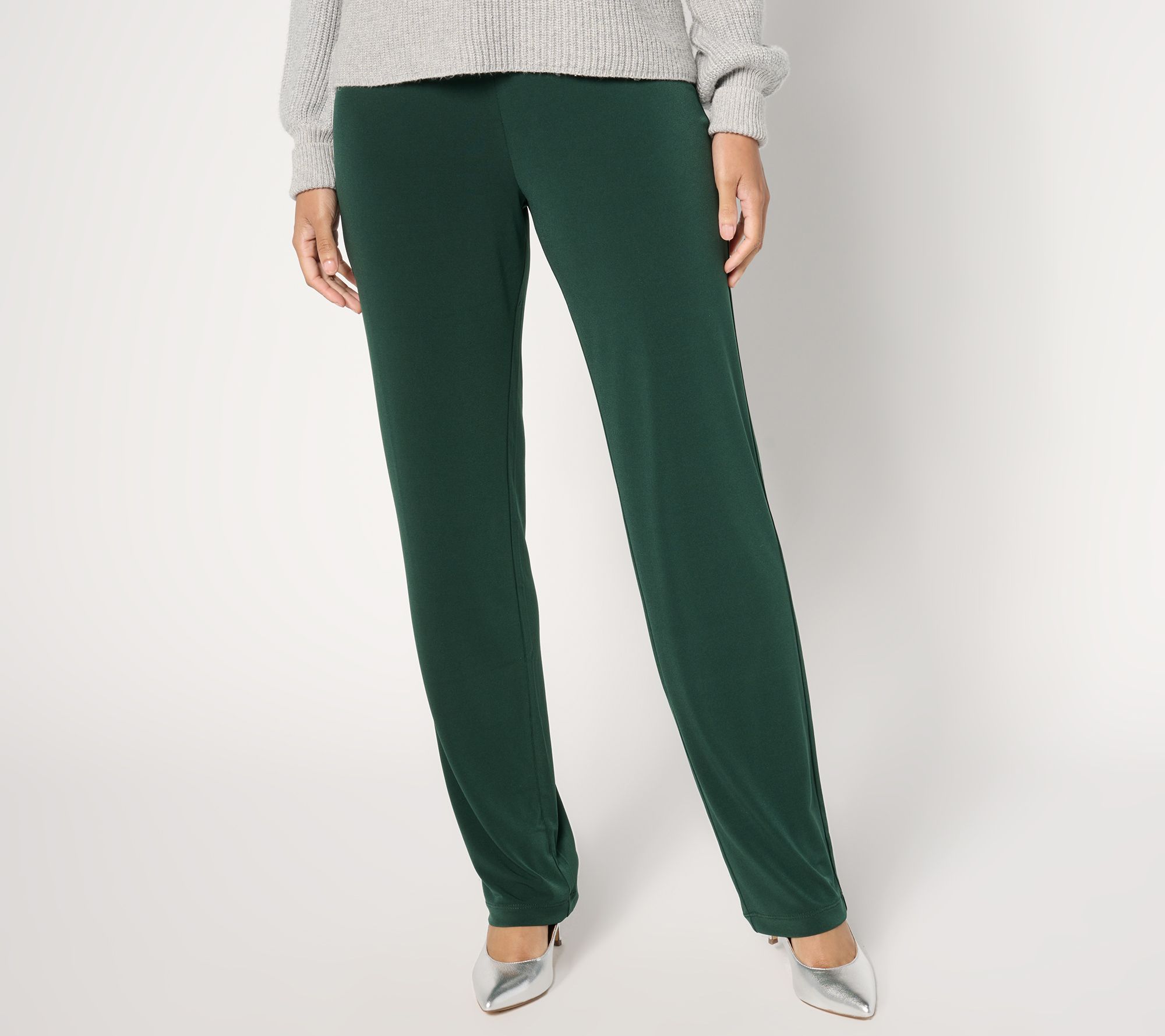 Susan Graver Essentials Reg Liquid Knit Straight Leg Pants