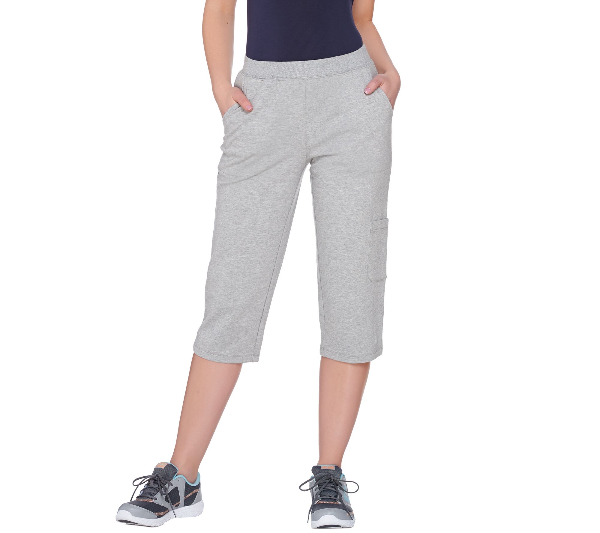 Denim & Co. Active French Terry Cargo Capri Pants