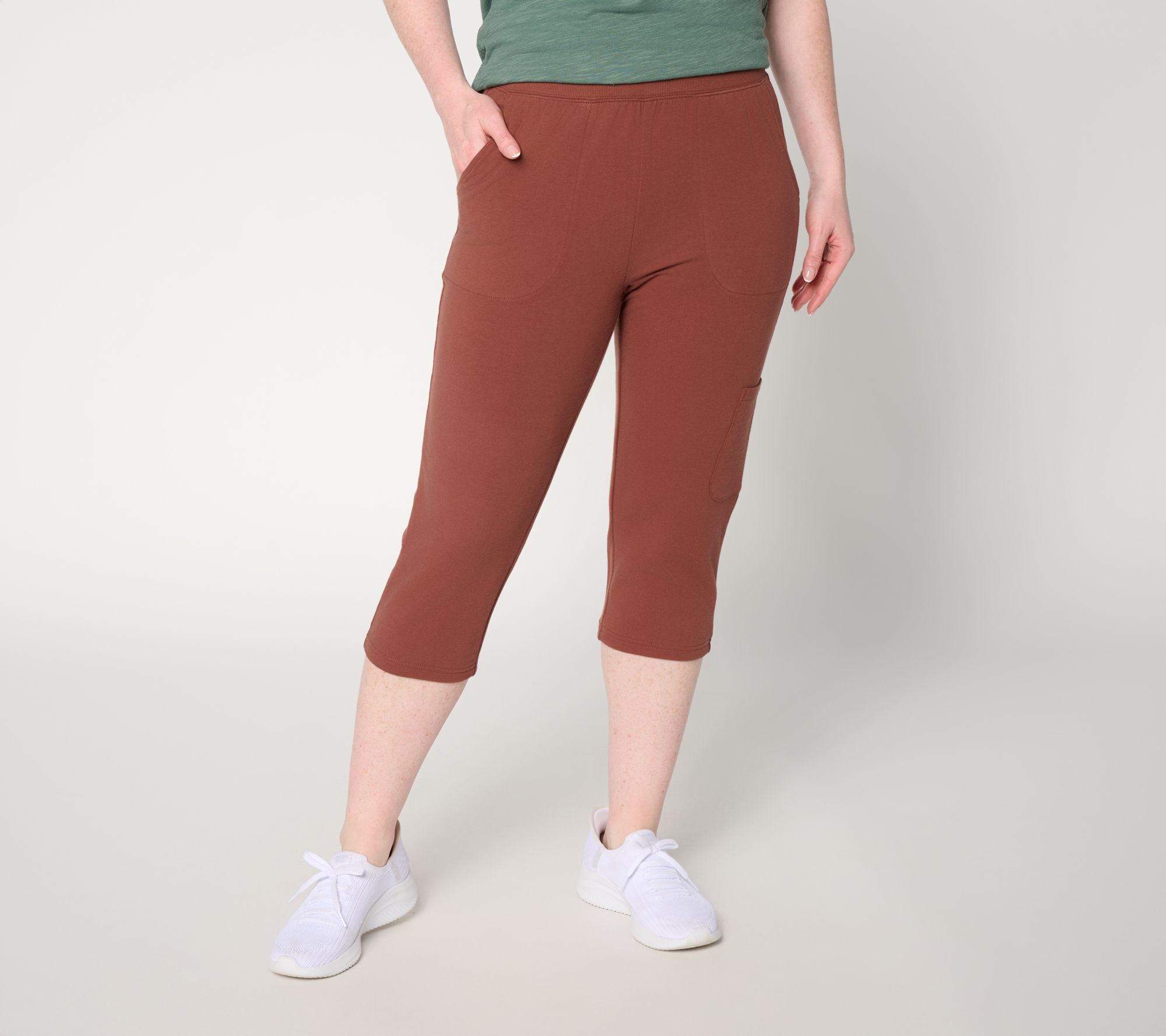 Denim & Co. Active French Terry Cargo Capri Pants
