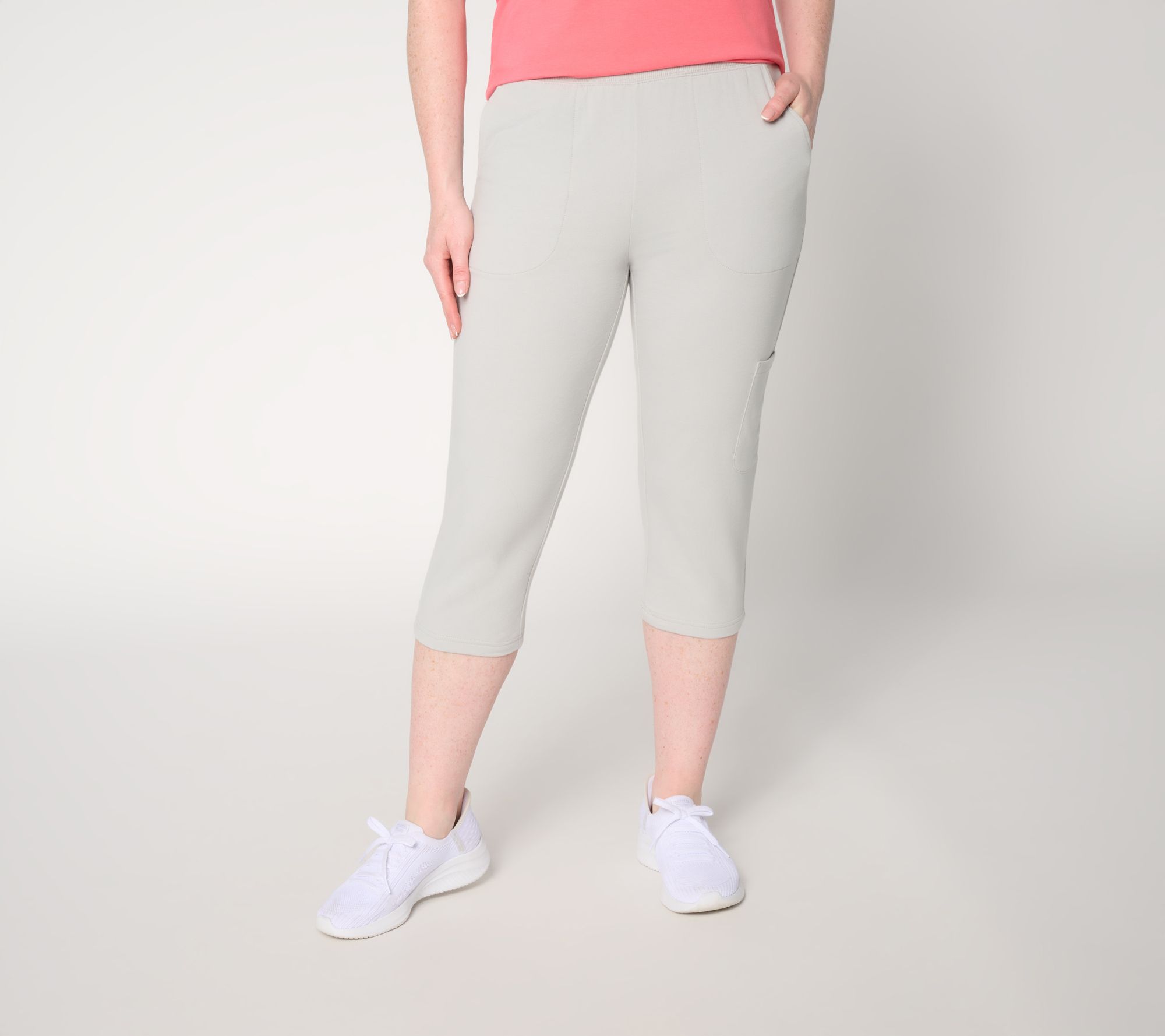 Denim & Co. Active French Terry Cargo Capri Pants