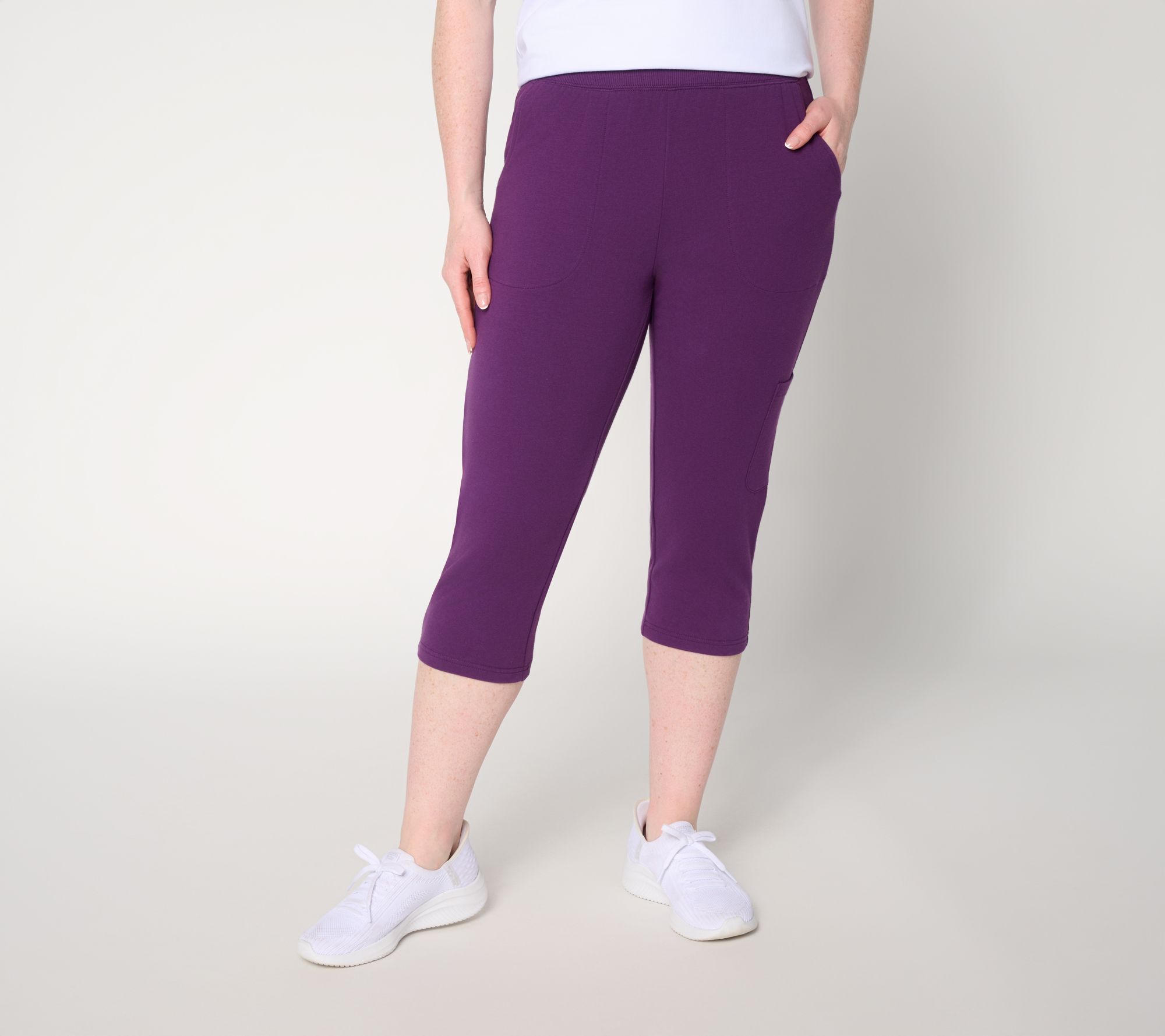 Denim & Co. Active French Terry Cargo Capri Pants
