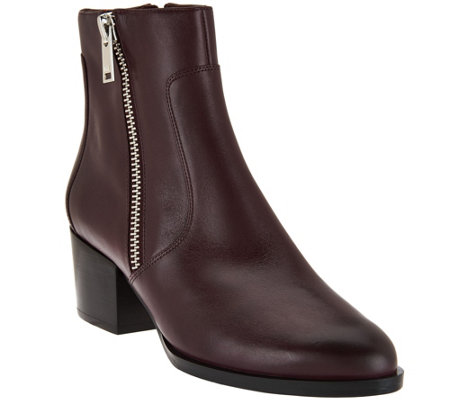 Marc Fisher Leather Zipper Ankle Boots - Blur - Page 1 — QVC.com