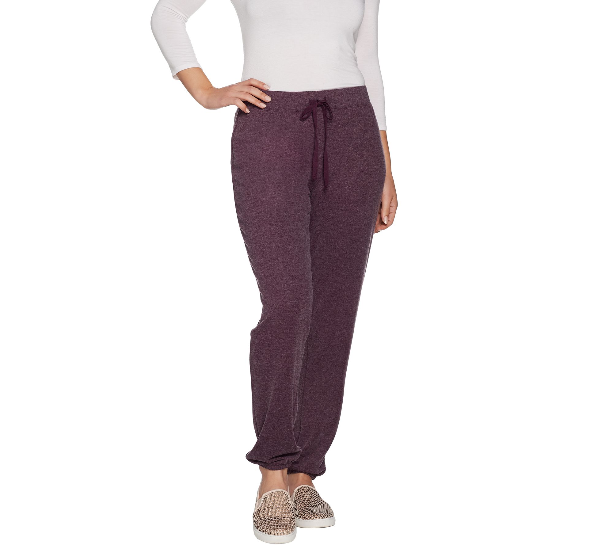LOGO by Lori Goldstein Brushed Jersey Pull-On Ankle Pant - QVC.com